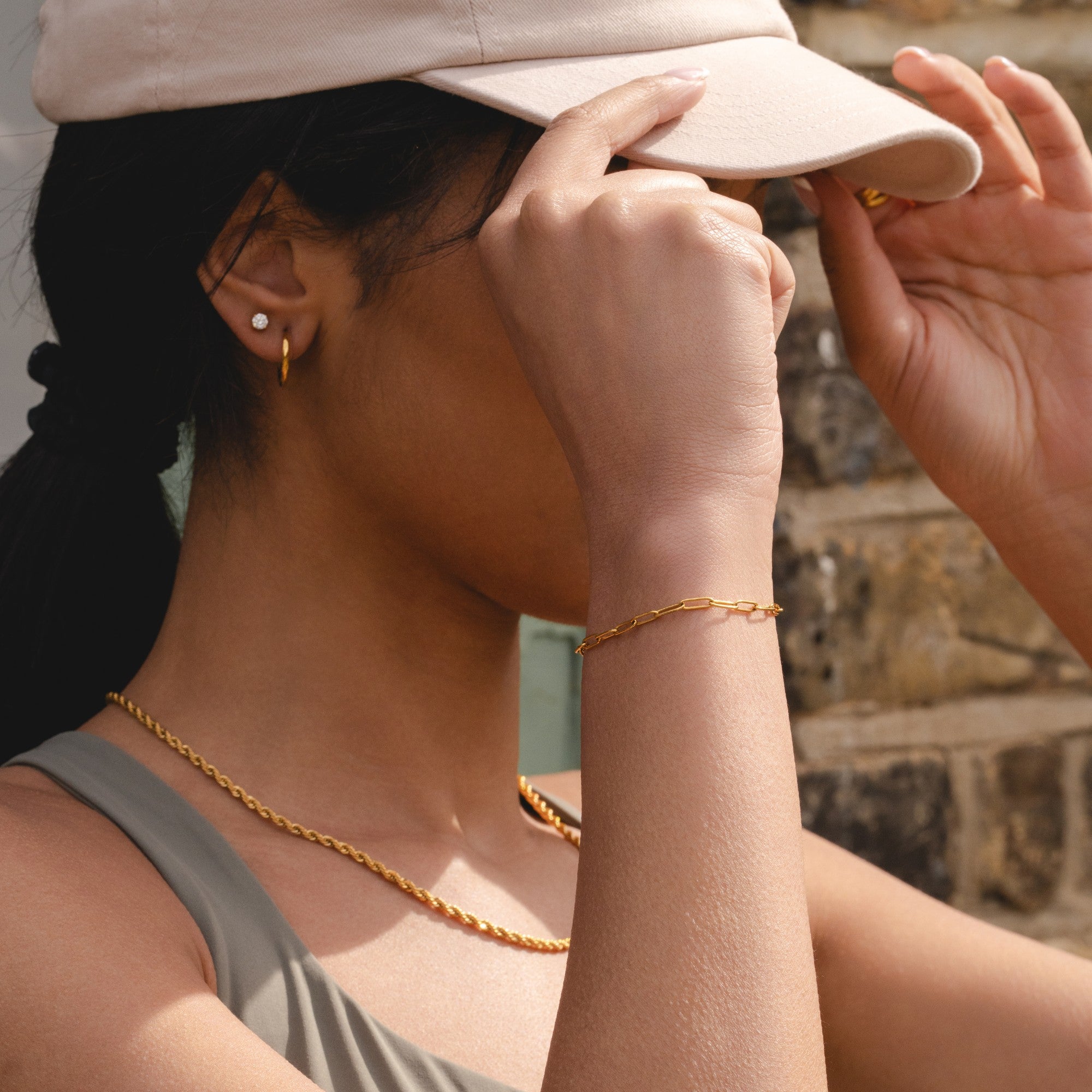 Gold Chain Bracelet Stacking Set