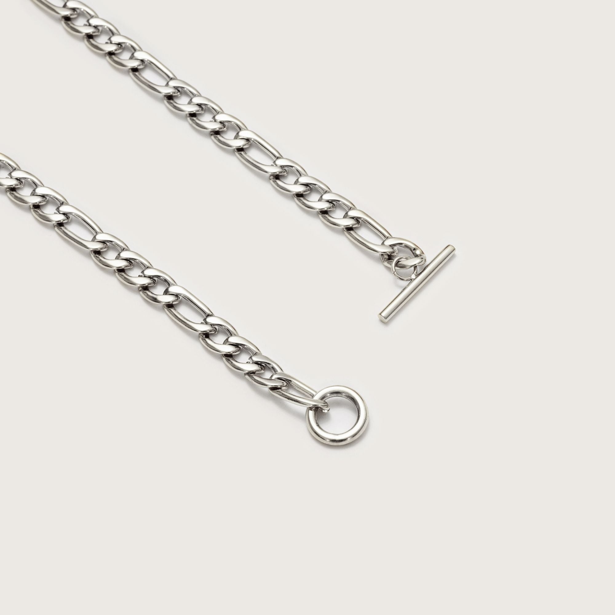 Silver Chunky Figaro T-Bar Necklace