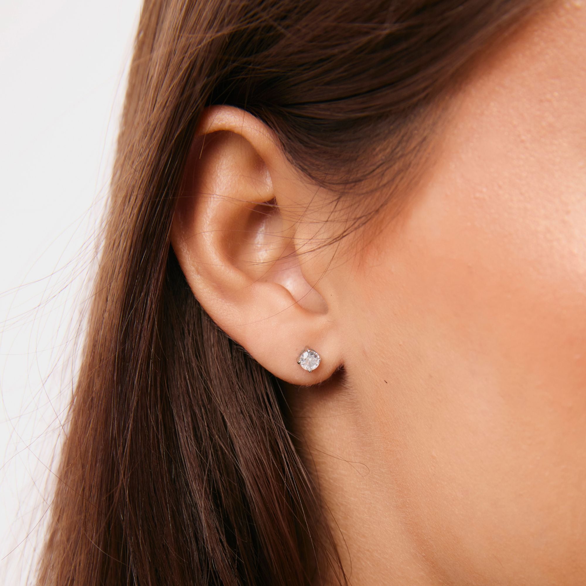 Silver Crystal Studs