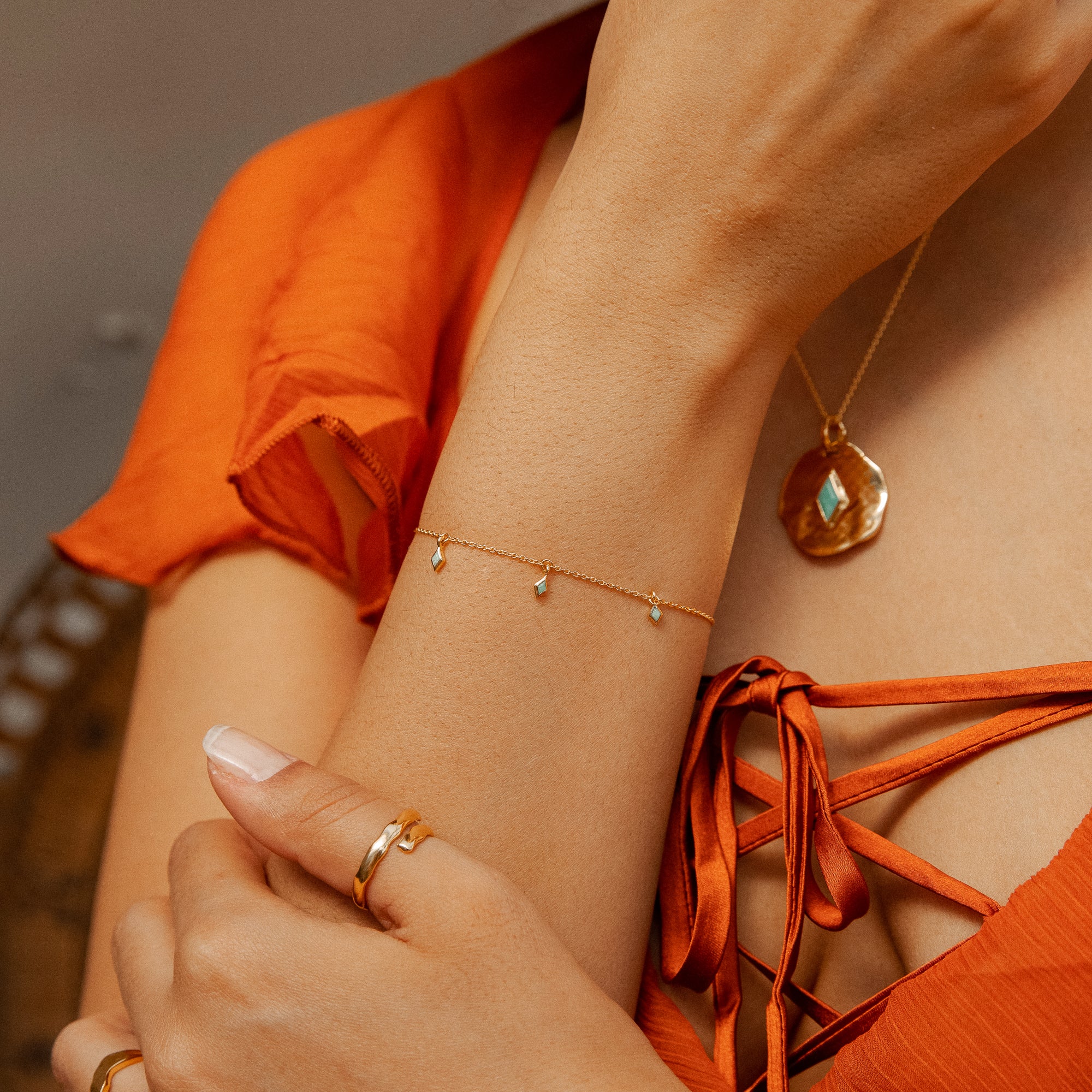 Gold Ethereal Amazonite Bracelet