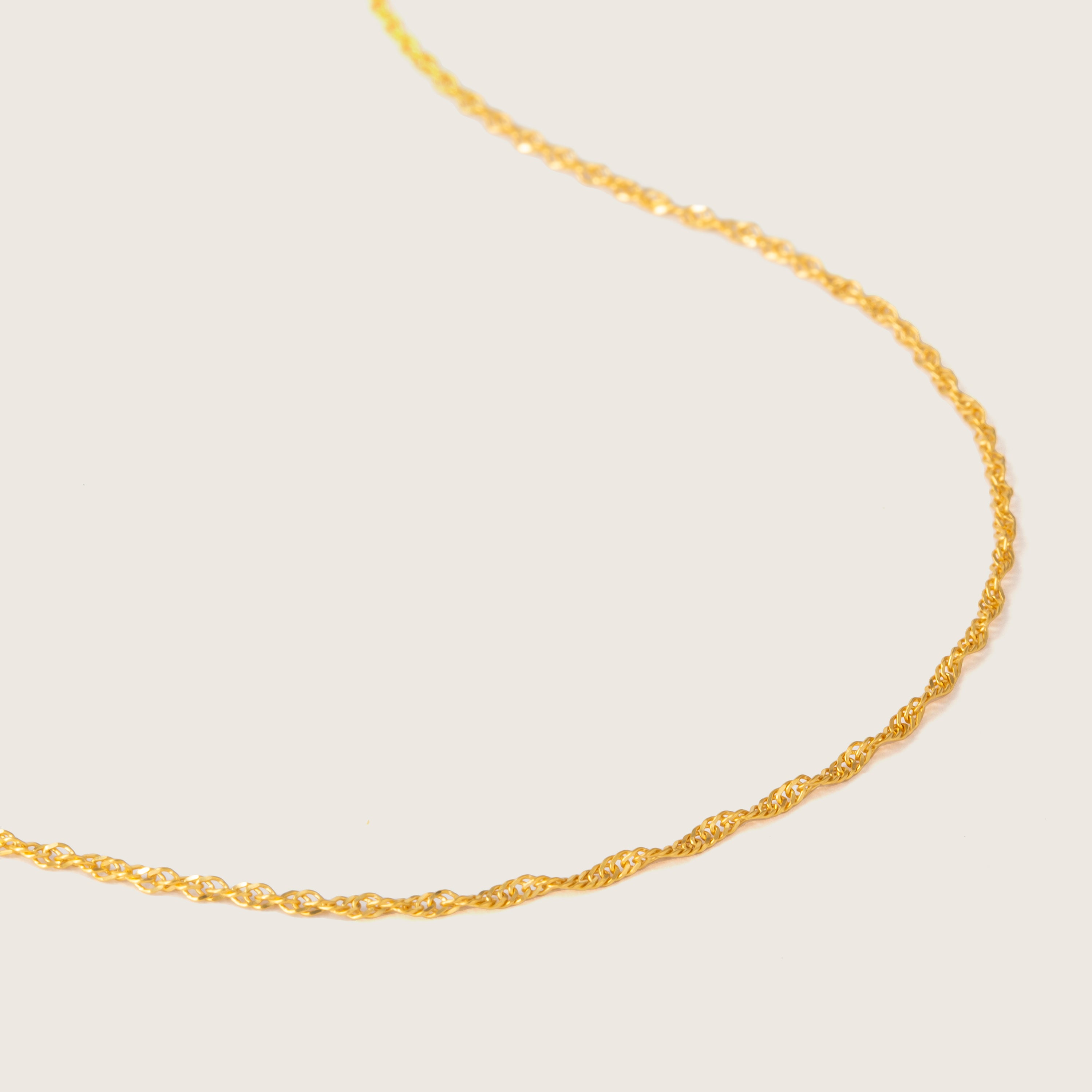 Gold Singapore Chain Choker Necklace