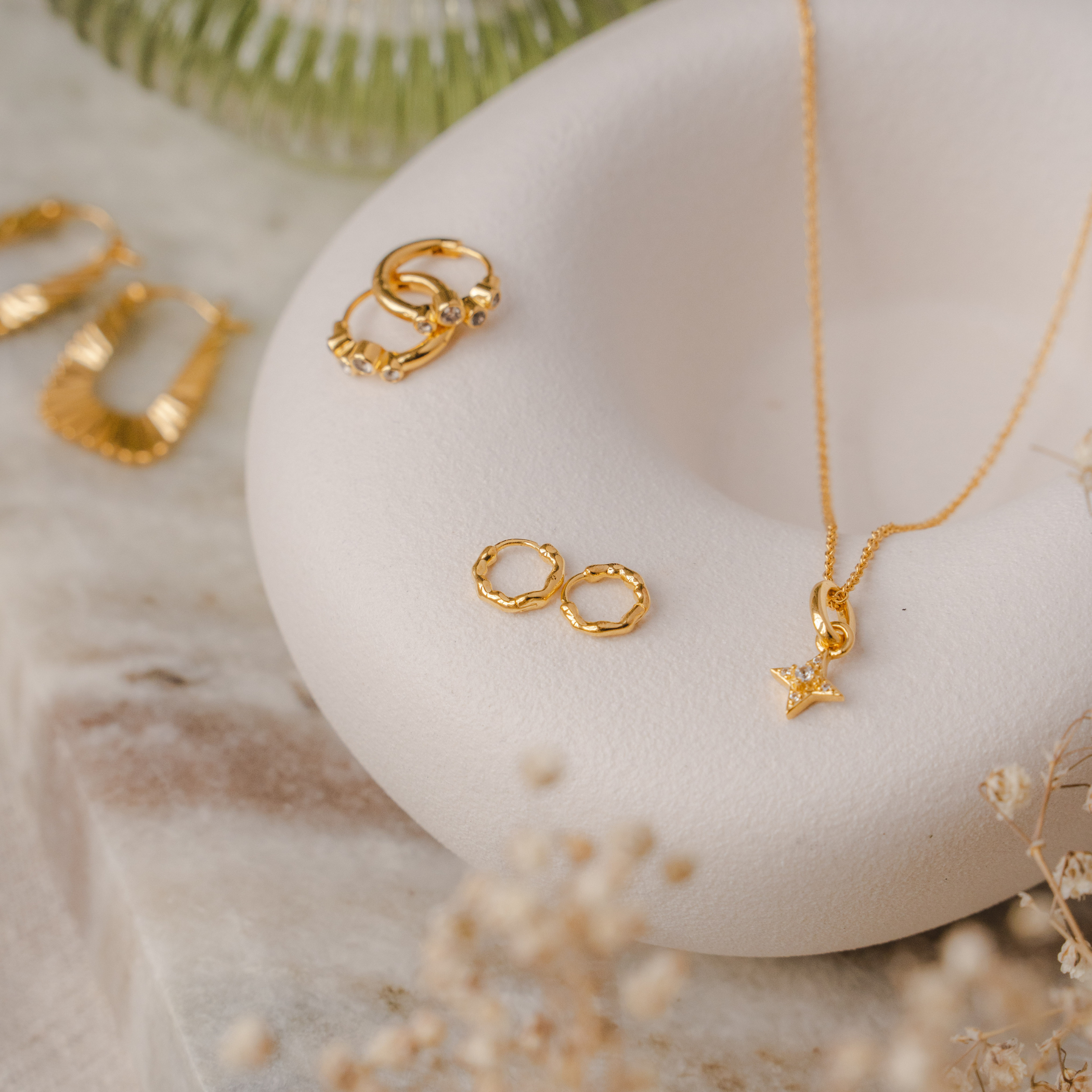 Gold Ethereal Clicker Earrings