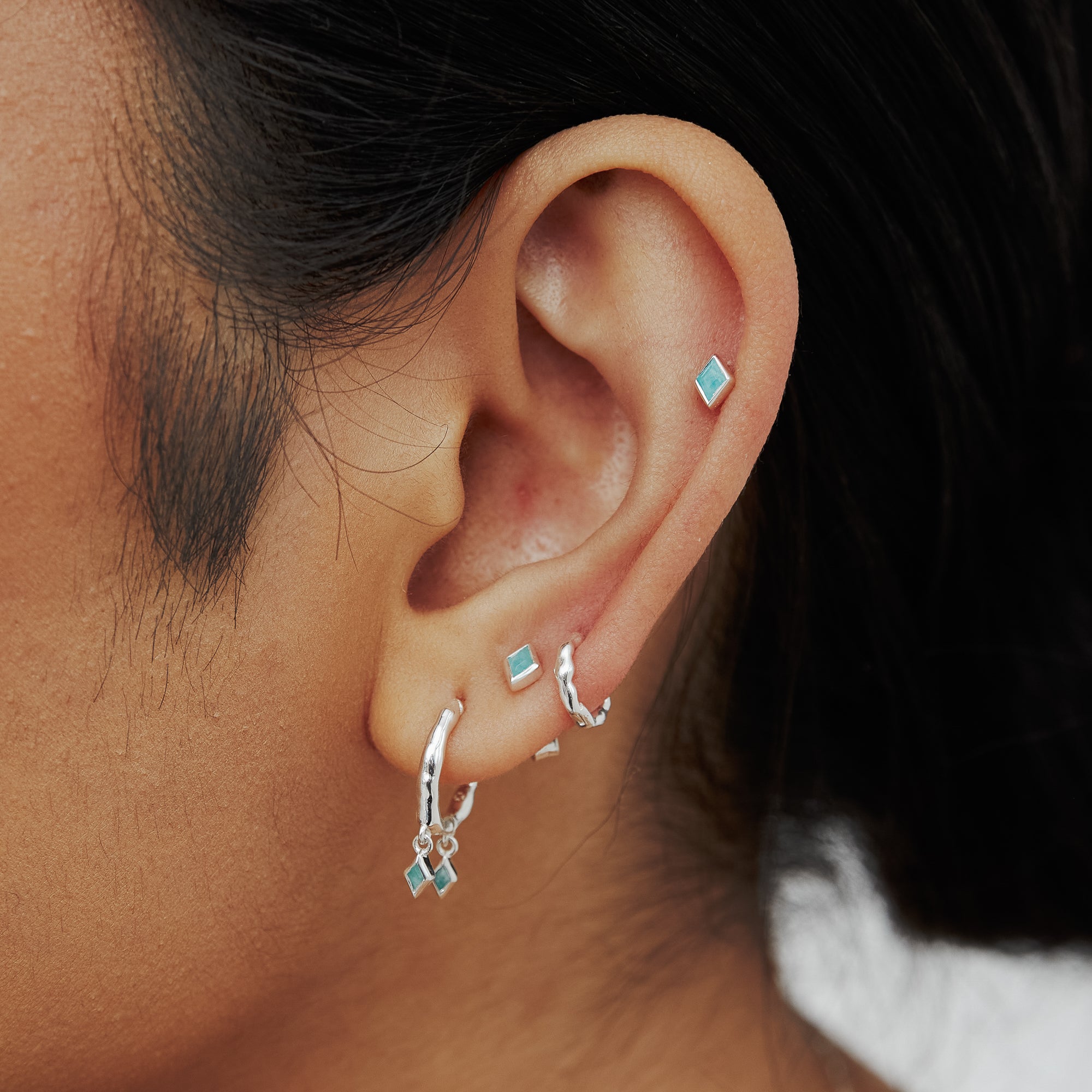Silver Ethereal Cartilage Clicker Earrings