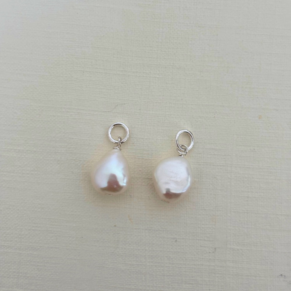 Sample Sale Silver Baroque Pearl Earring Charms (Sterling Silver)