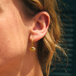 Gold Shell Earring Charms Lifestyle