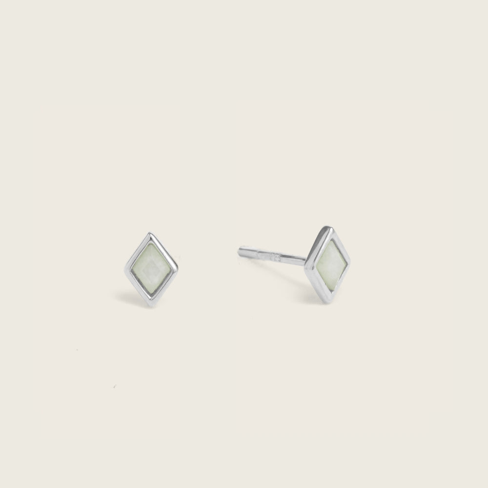 Silver Ethereal Amazonite Mini Stud Earrings