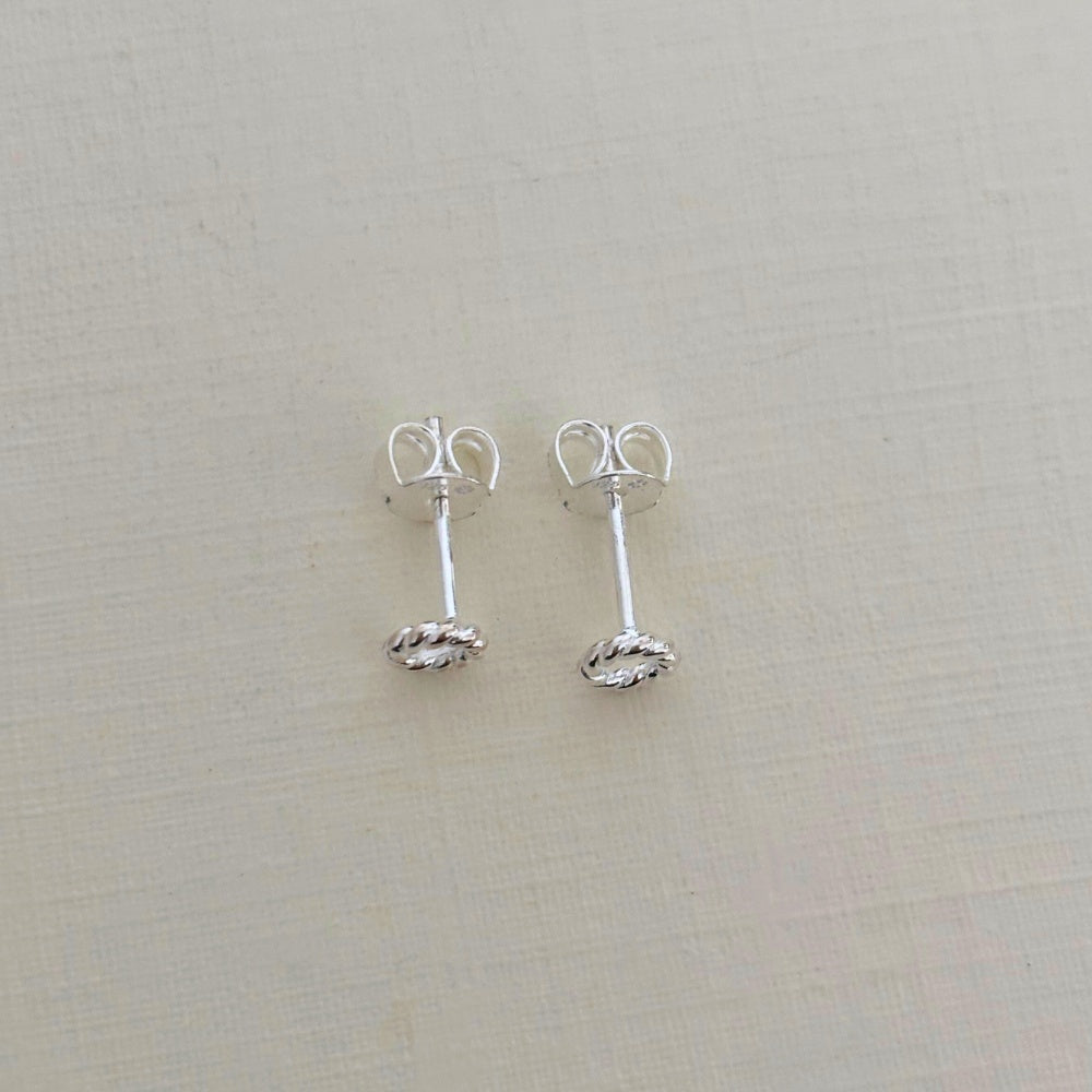 Sample Sale Silver Twisted Circle Studs (Sterling Silver)