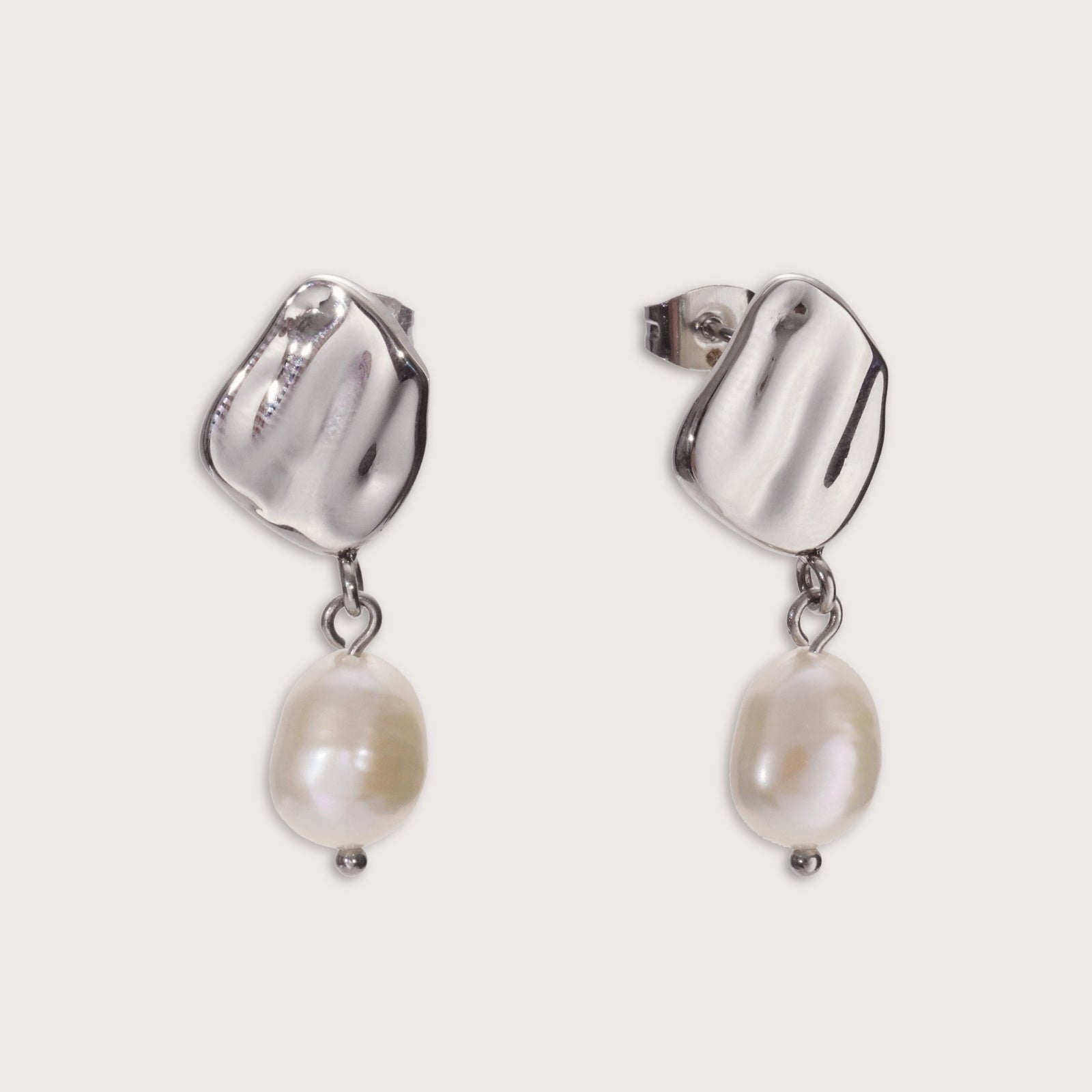 Silver Balearic Pearl Studs – waterproof silver pearl stud earrings