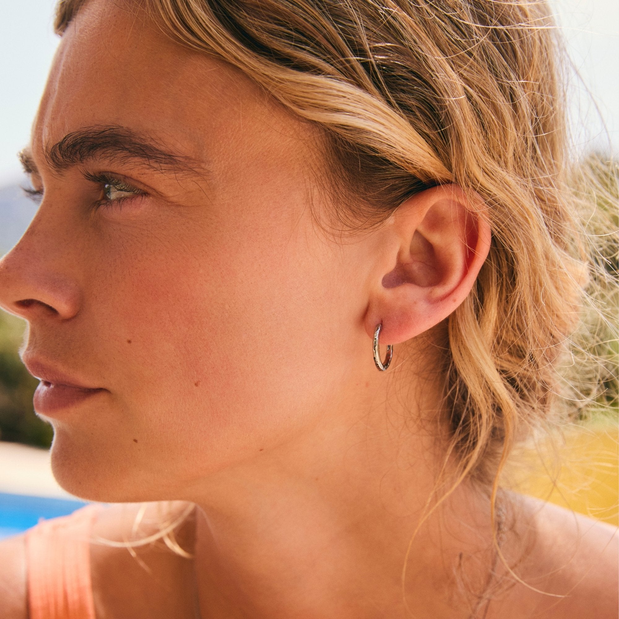 Silver Molten Mini Hoops 12mm