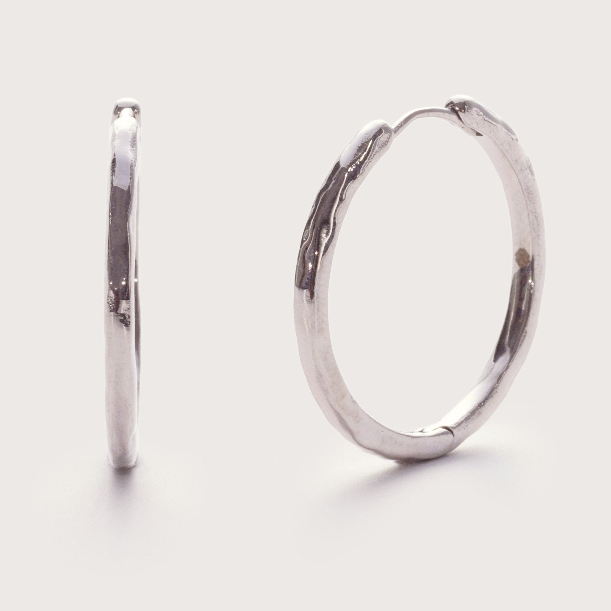 Silver Molten Midi Hoops 20mm