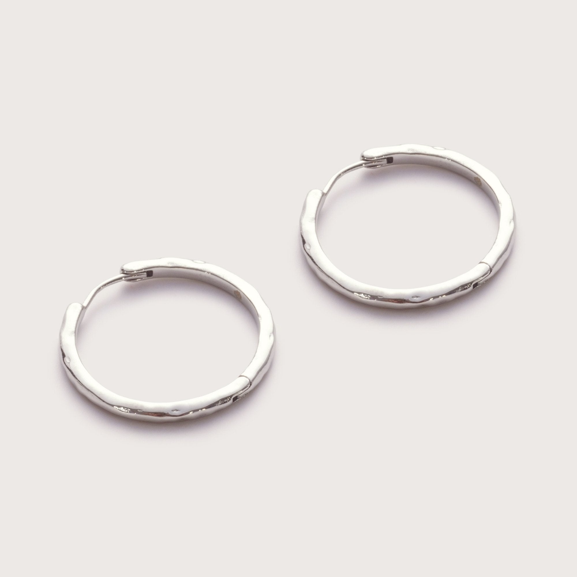 Silver Molten Midi Hoops 20mm