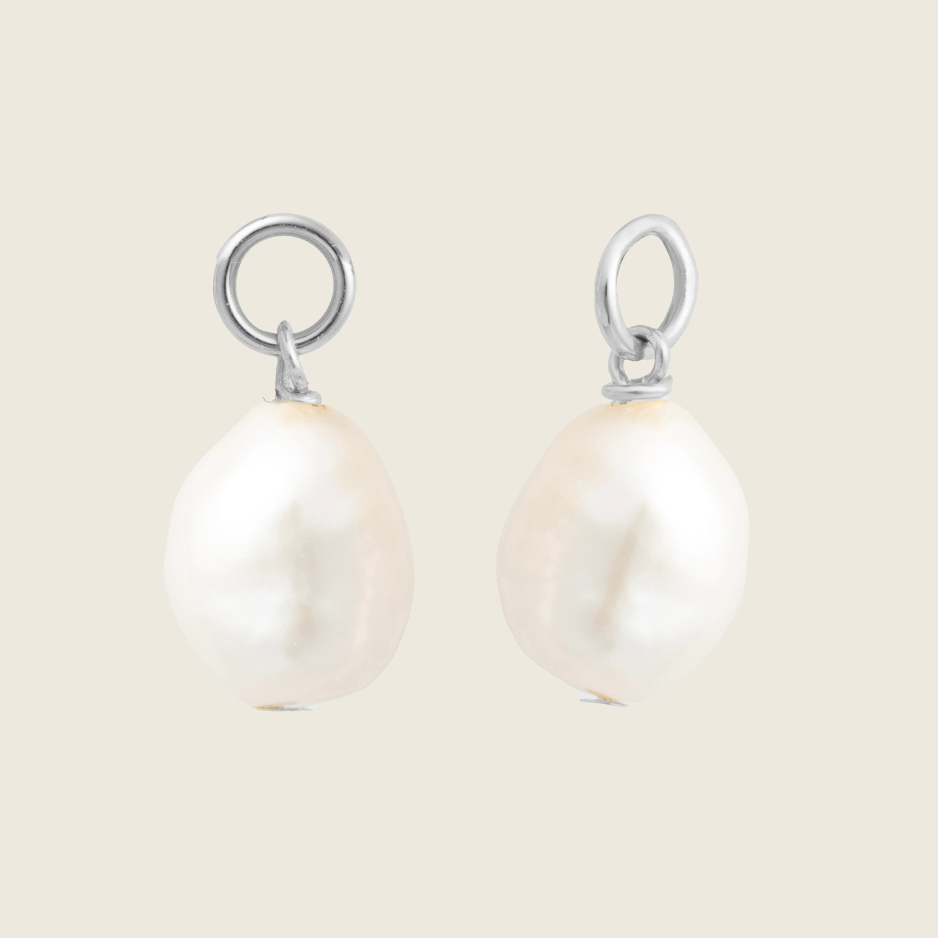 Silver Baroque Pearl Earring Charms