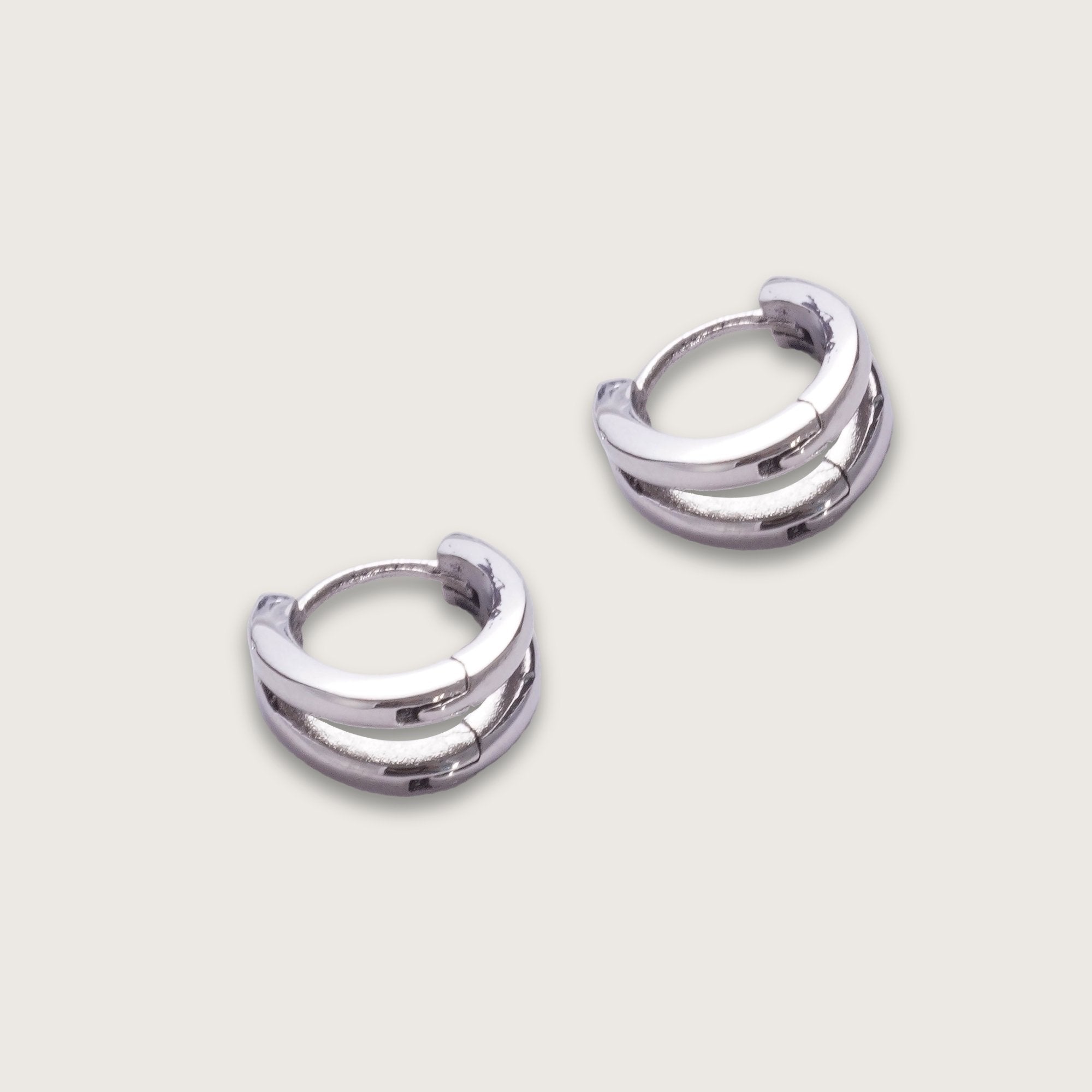 Silver Split Huggies
