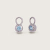 Silver Crystal Aquamarine Molten Round Charms