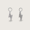 Silver Crystal Lightning Bolt Earring Charms