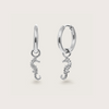 Silver Seahorse Charm Huggies
