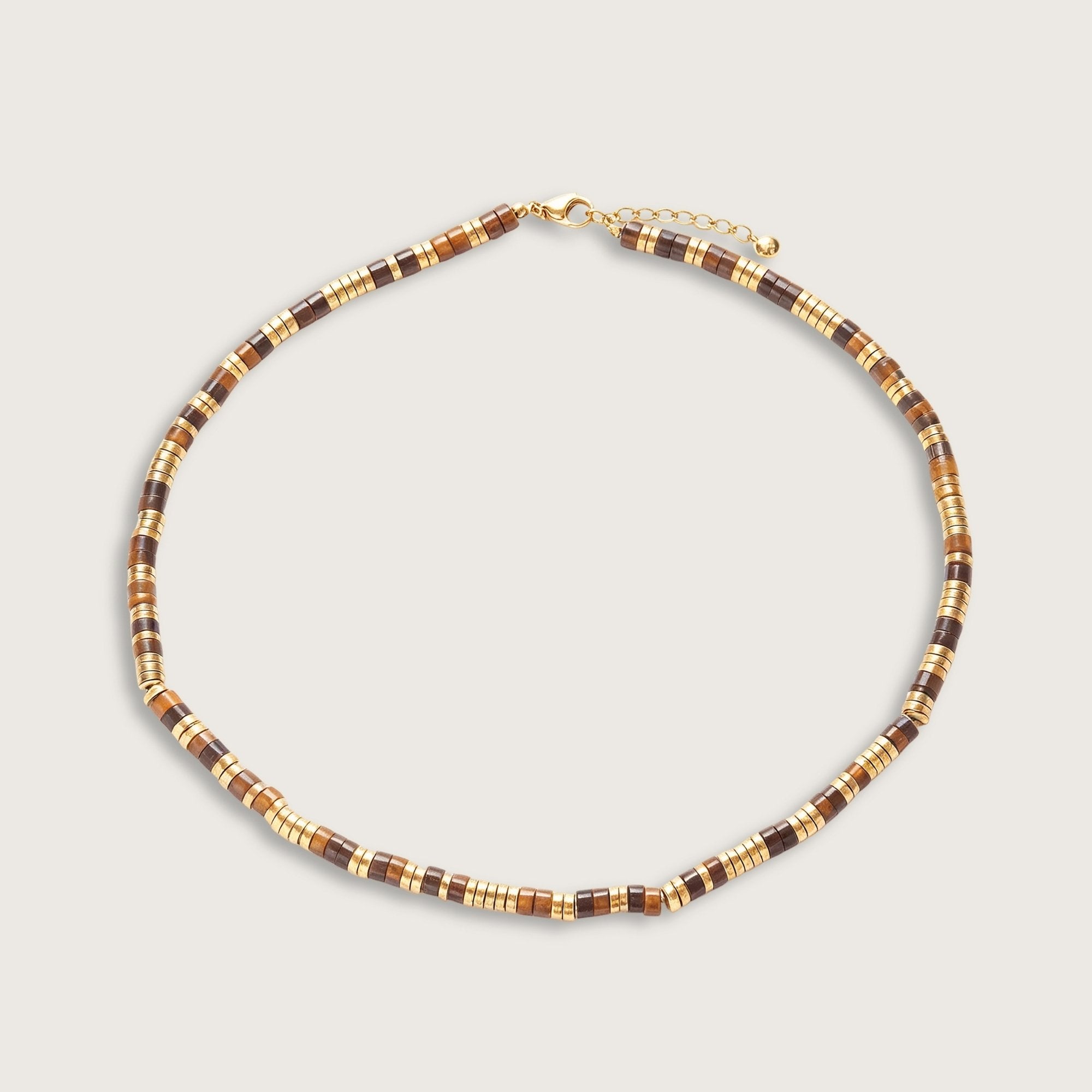 Gold Bahia Tigers Eye Beaded Necklace