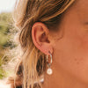 Silver Statement Molten Pearl Charm Hoops