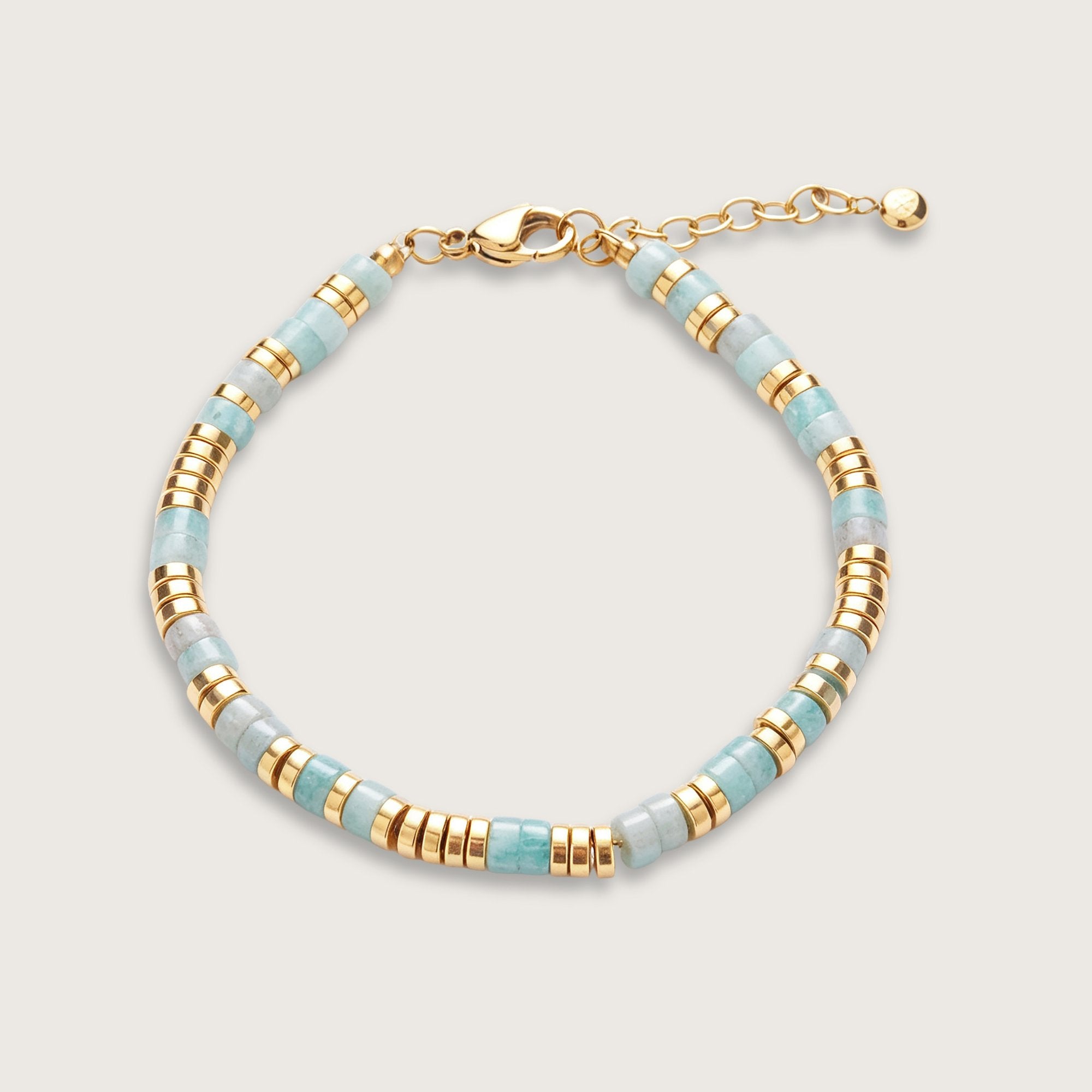 Gold Bahia Amazonite Beaded Bracelet