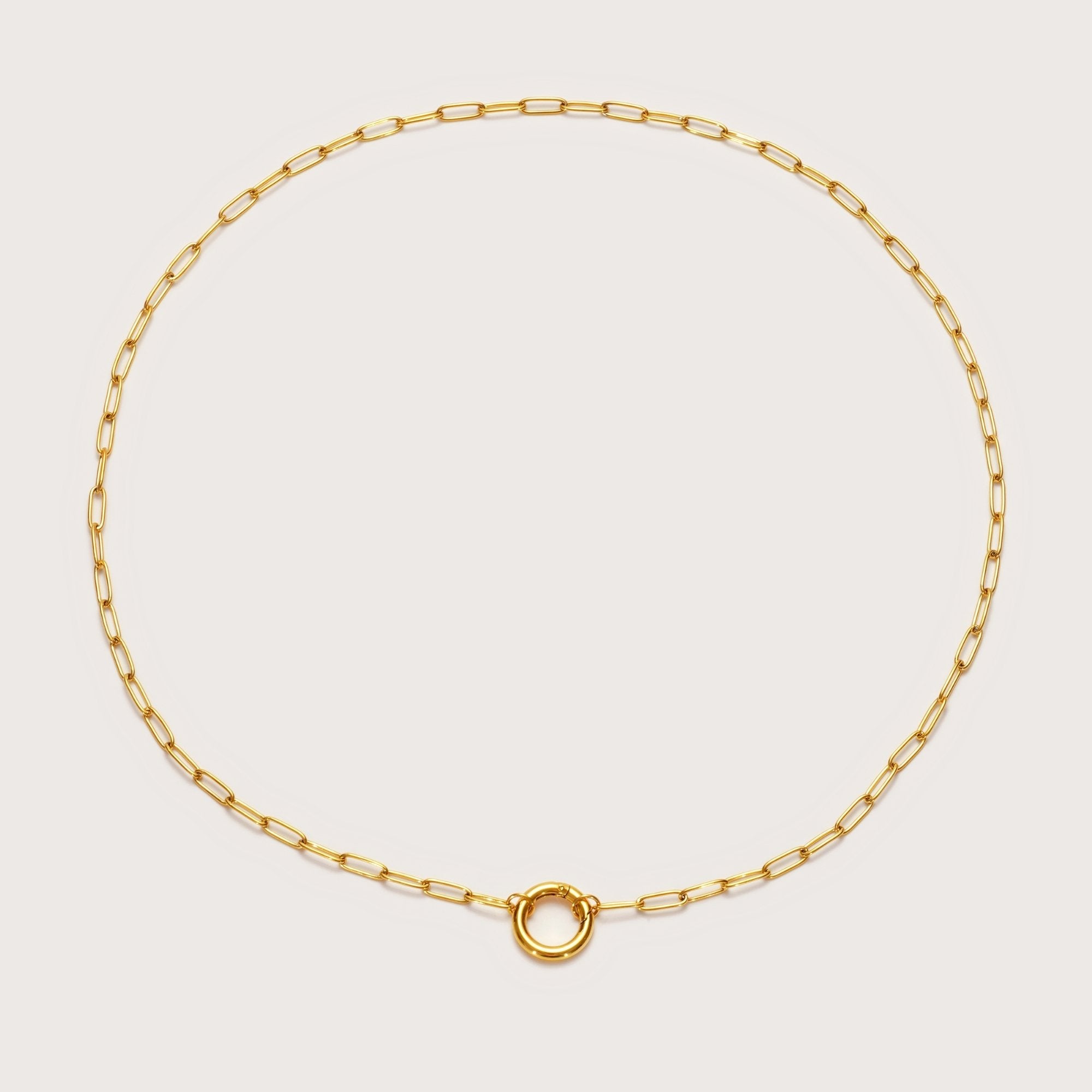 Gold Medium Paperclip Charm Necklace