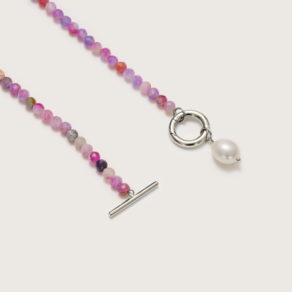 Silver Cala Tourmaline Pearl Necklace