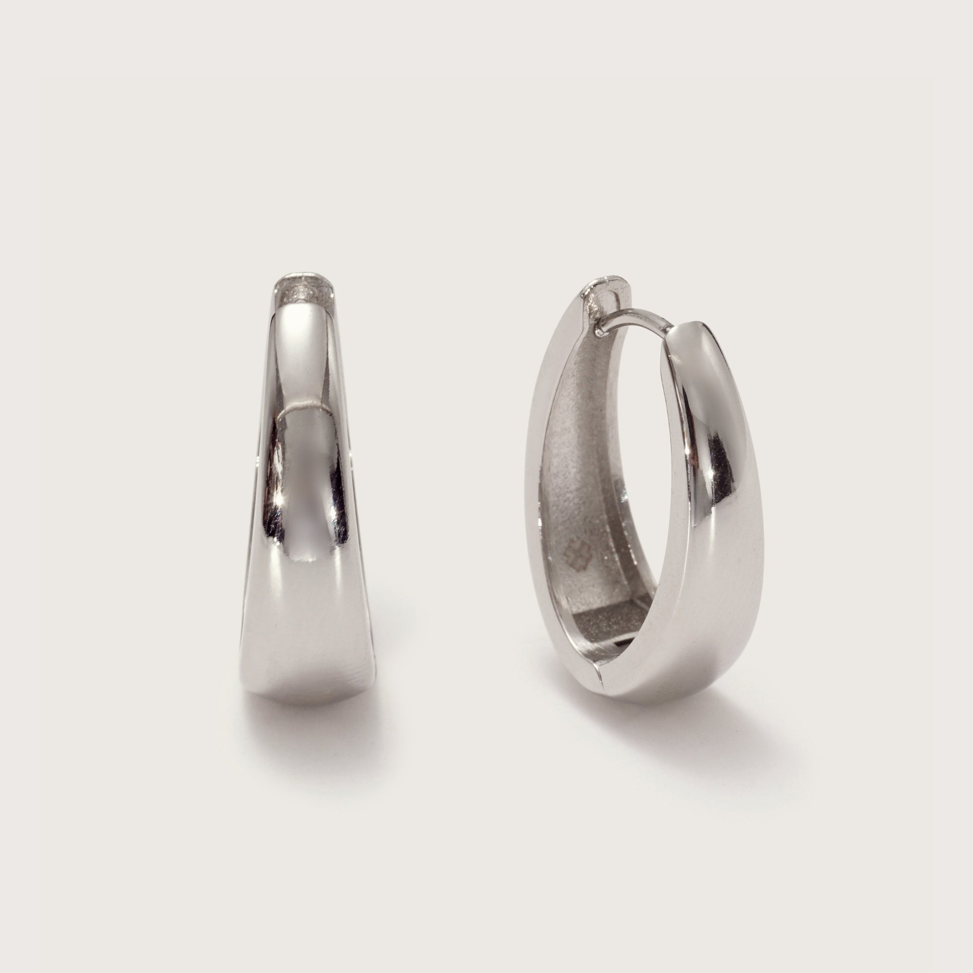 Silver Oval Hoops