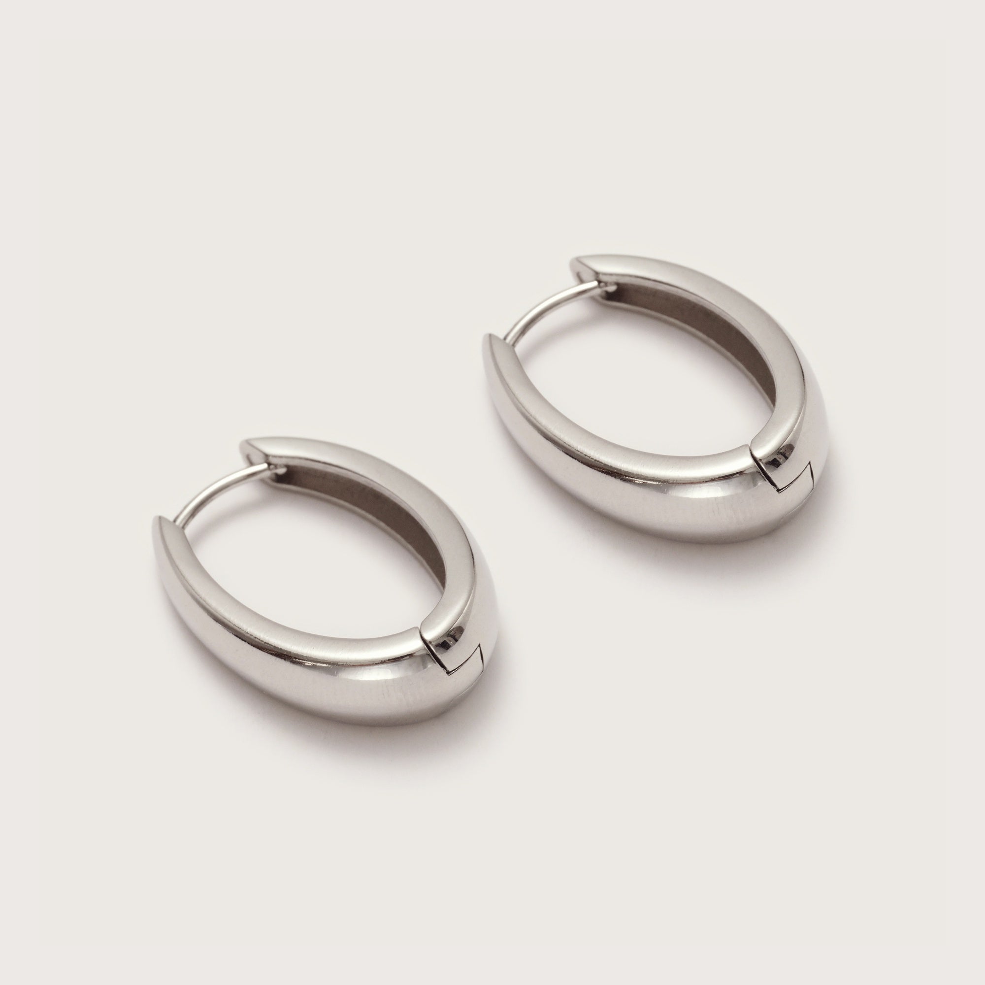 Silver Oval Hoops