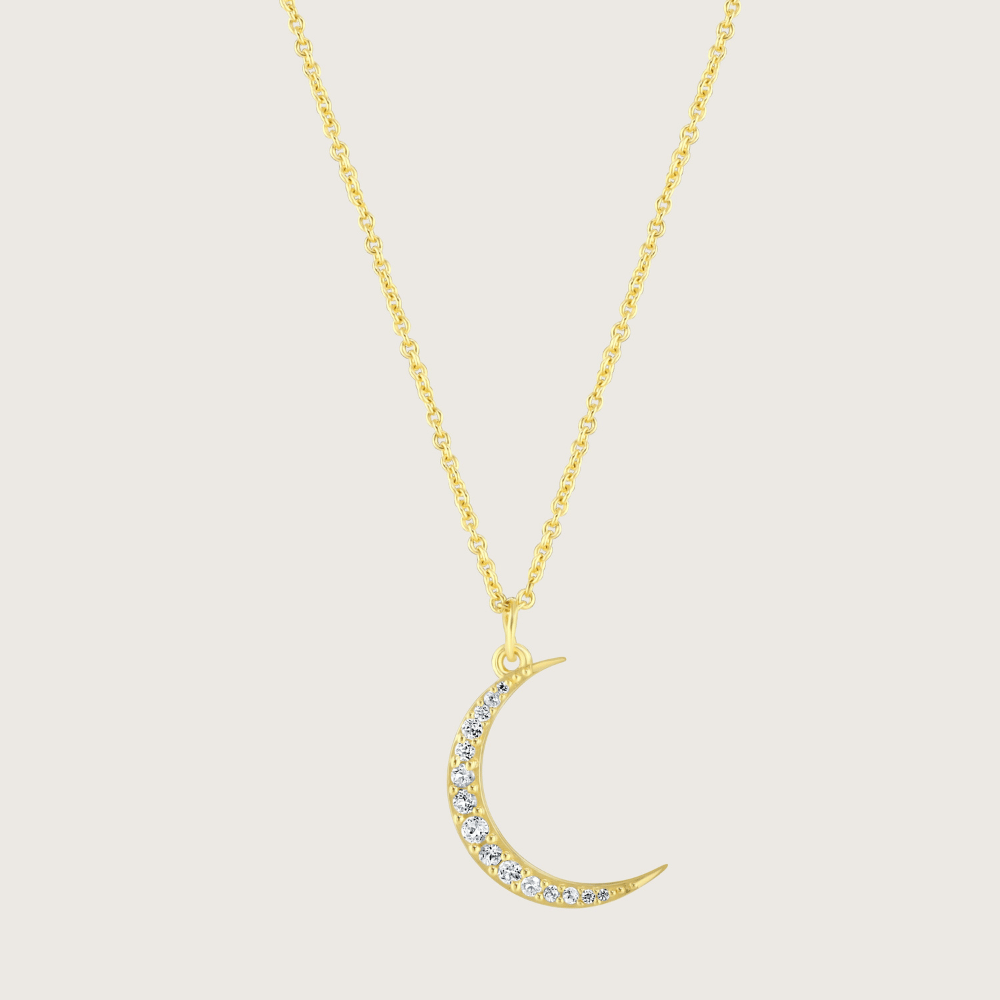 Gold Celestial Pendant Moon Pendant Necklace