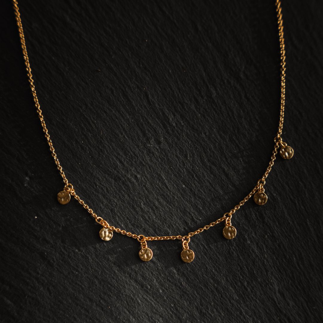 Gold Mystic Coin Choker Necklace