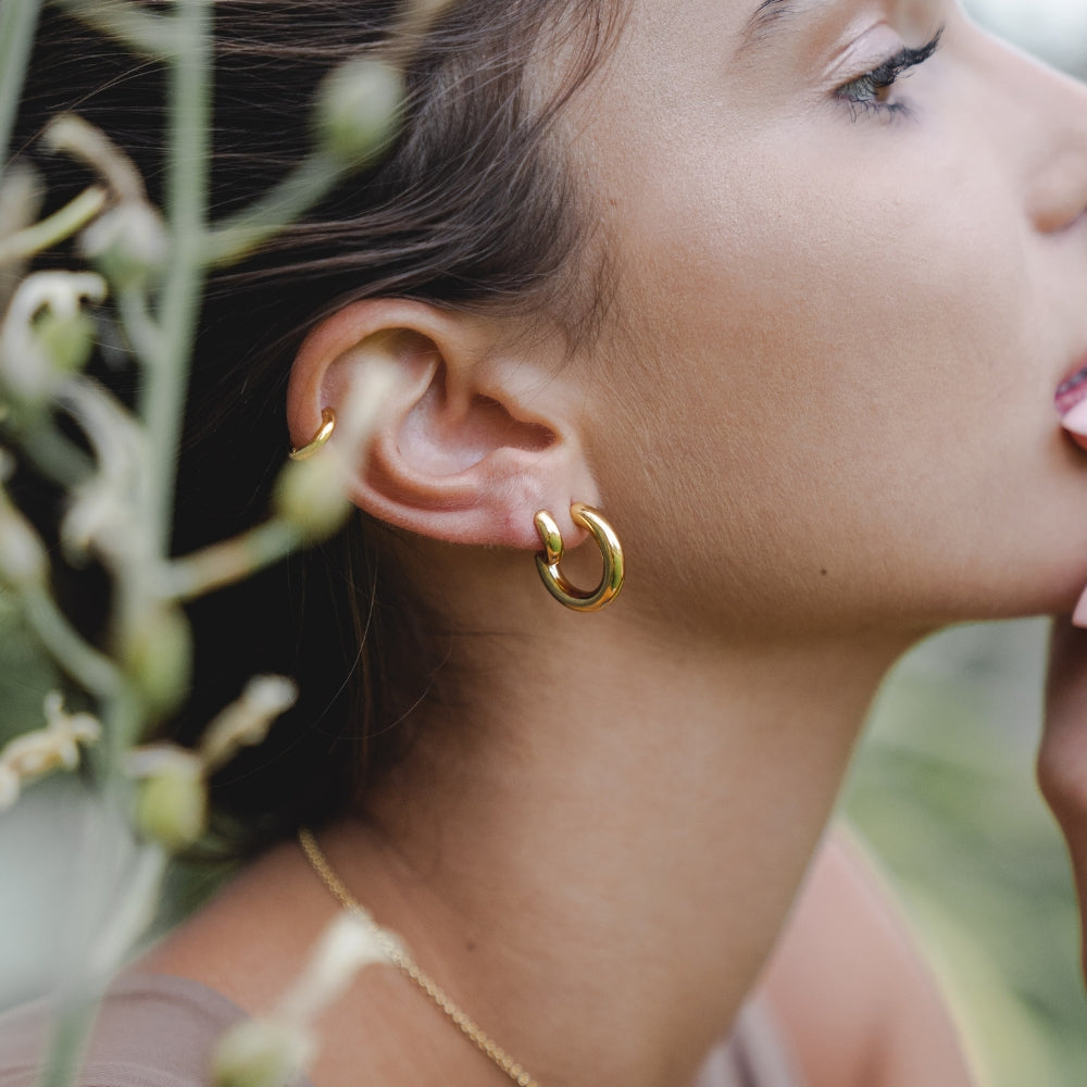 Gold Minimal Hoops