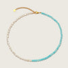 Gold Ona Amazonite Pearl Necklace