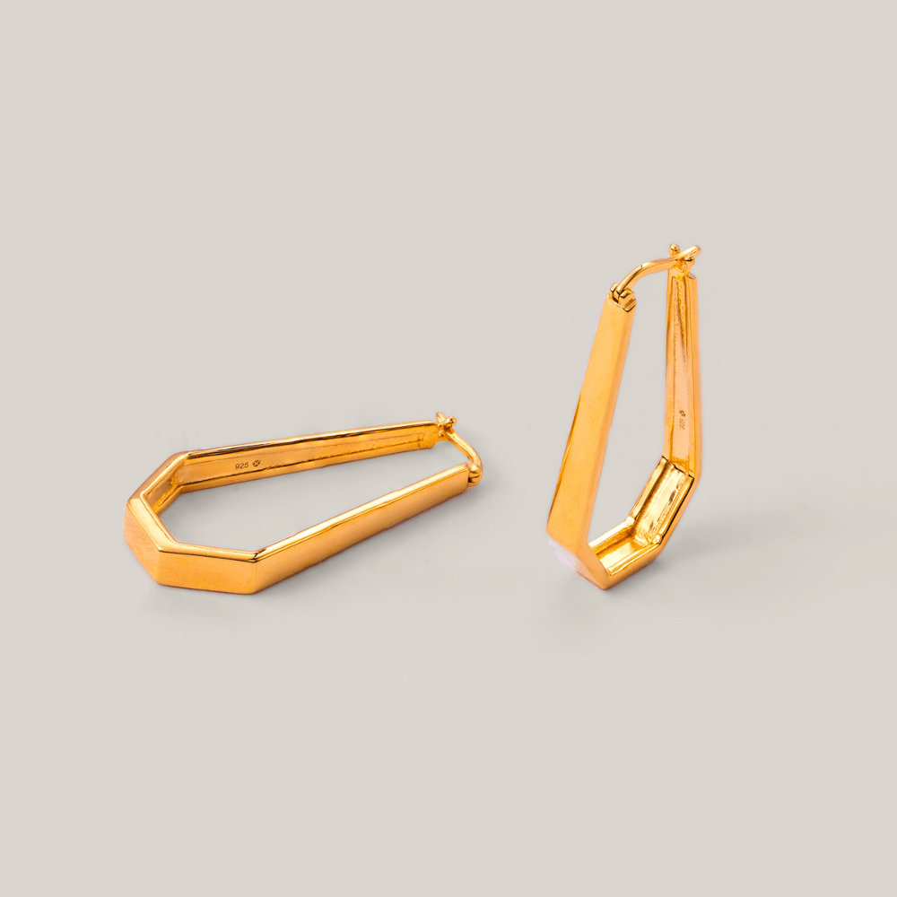 Gold Ovate Prizm Hoops