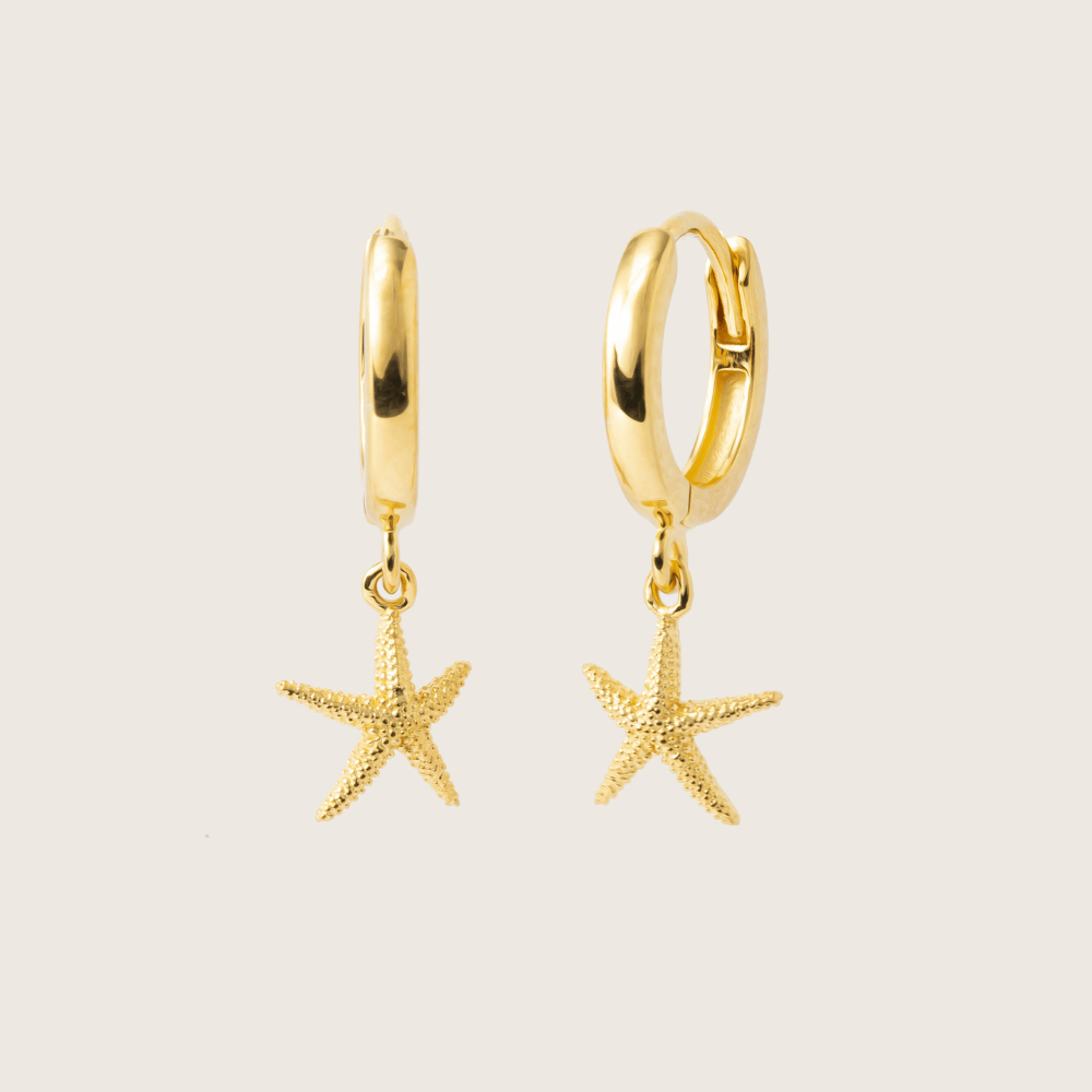 Gold Starfish Huggie Earrings