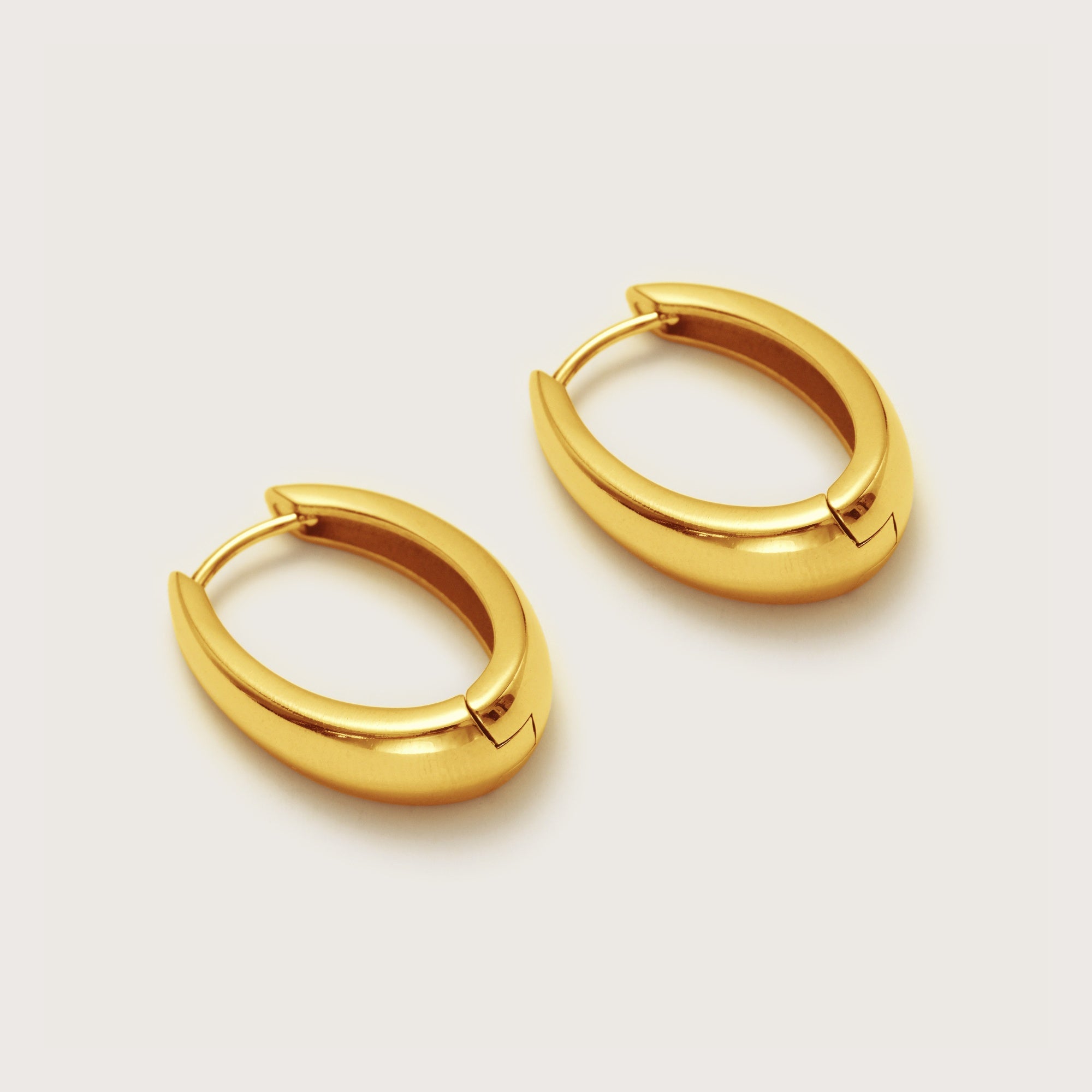 Gold Oval Hoops
