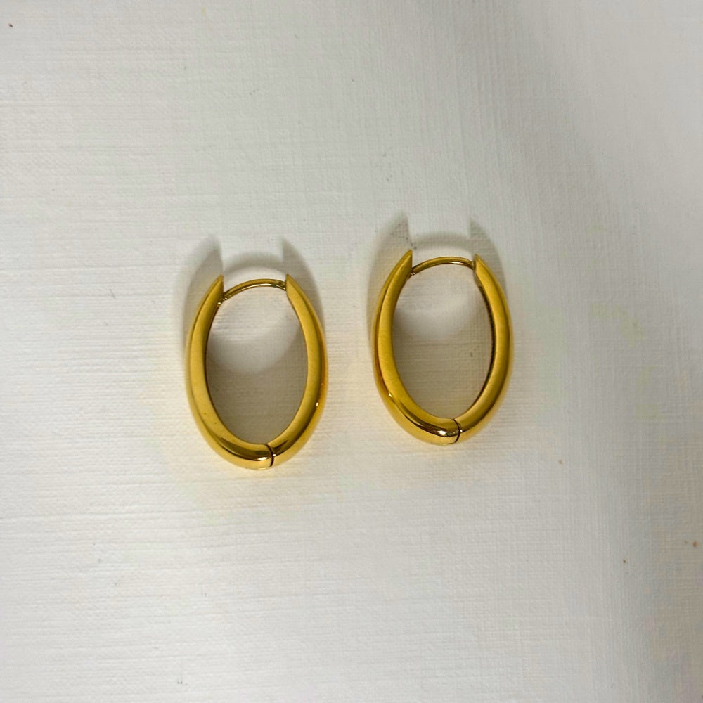 Sample Sale Gold Oval Hoops (Waterproof)