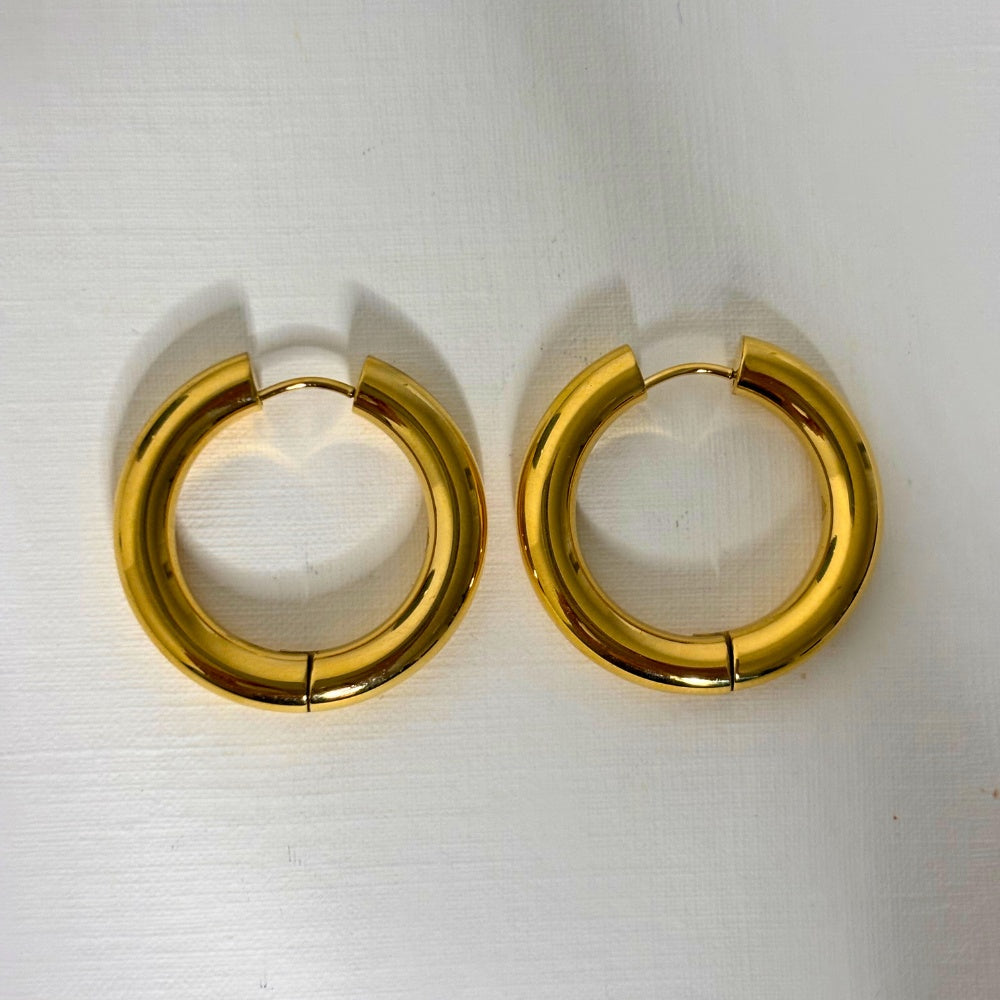 Sample Sale Gold Chubby Maxi Hoops (Waterproof)
