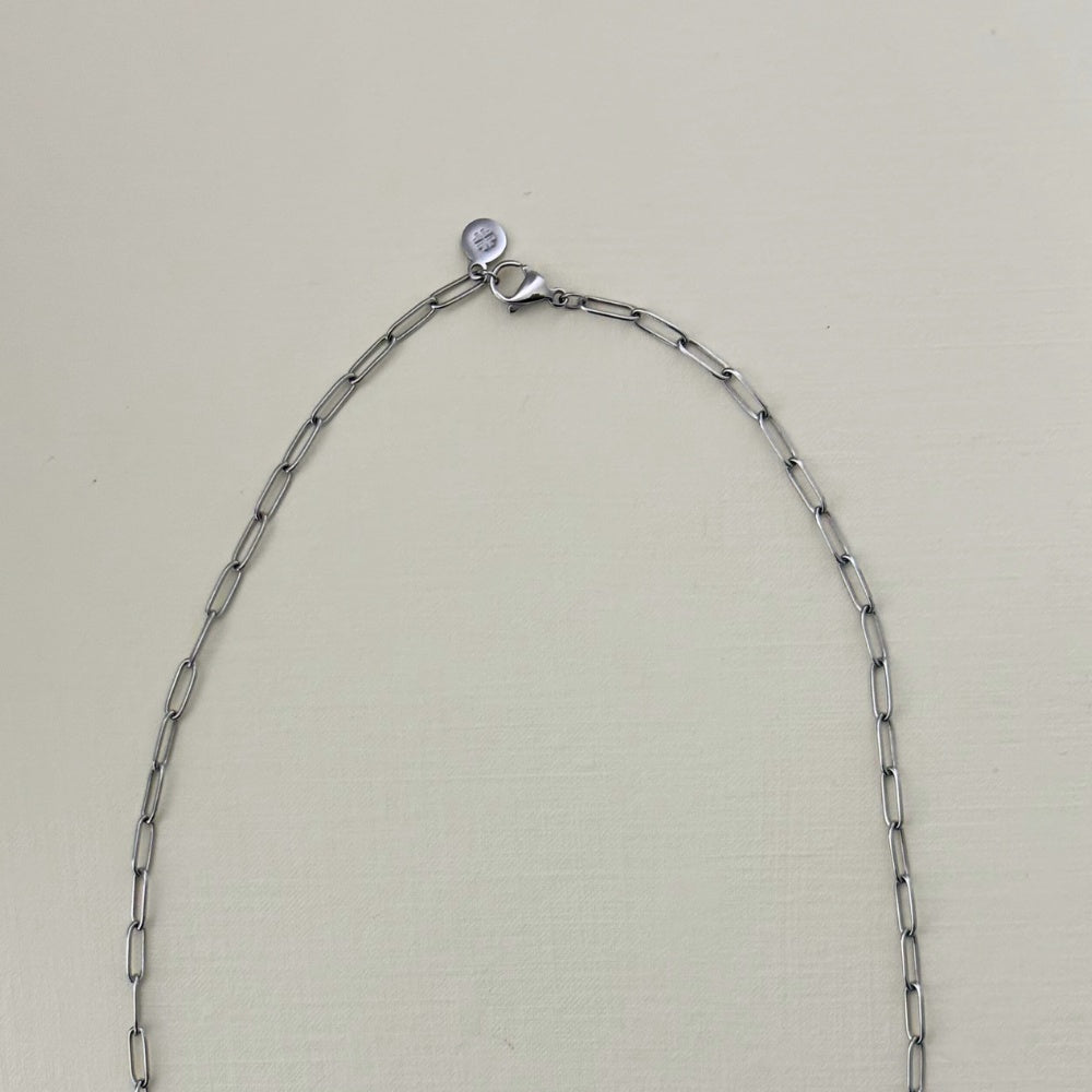 Sample Sale Silver Large Link Paperclip Necklace (Waterproof)