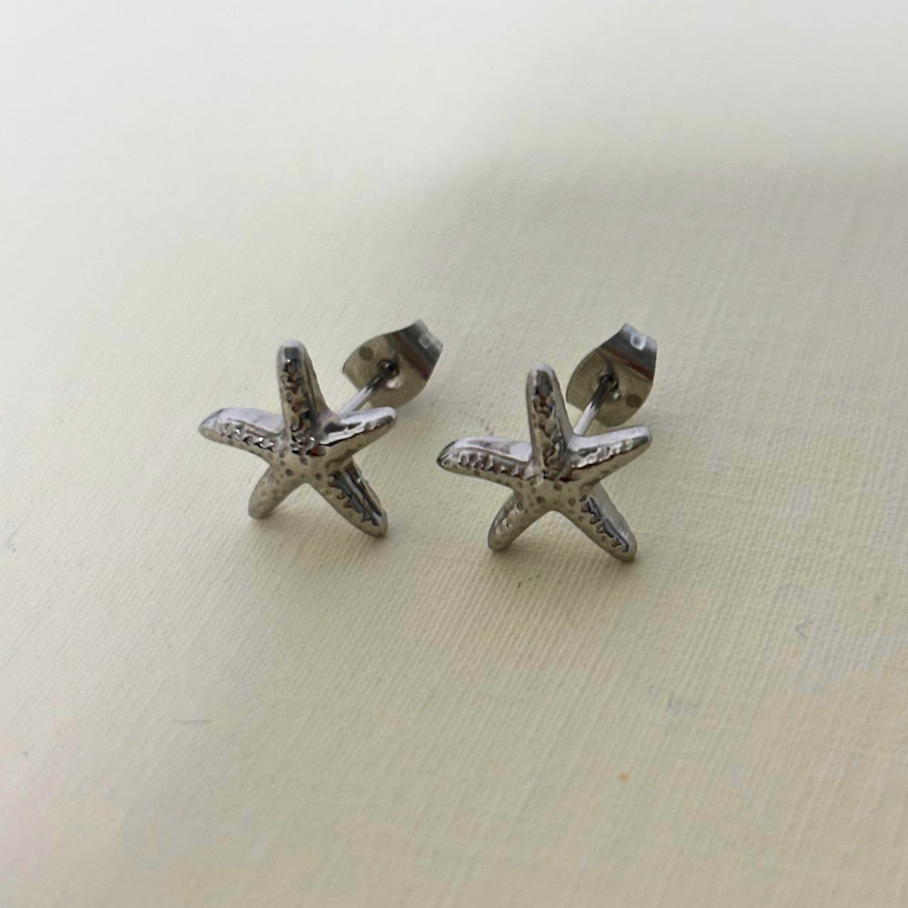 Sample Sale Silver Starfish Studs (Waterproof)
