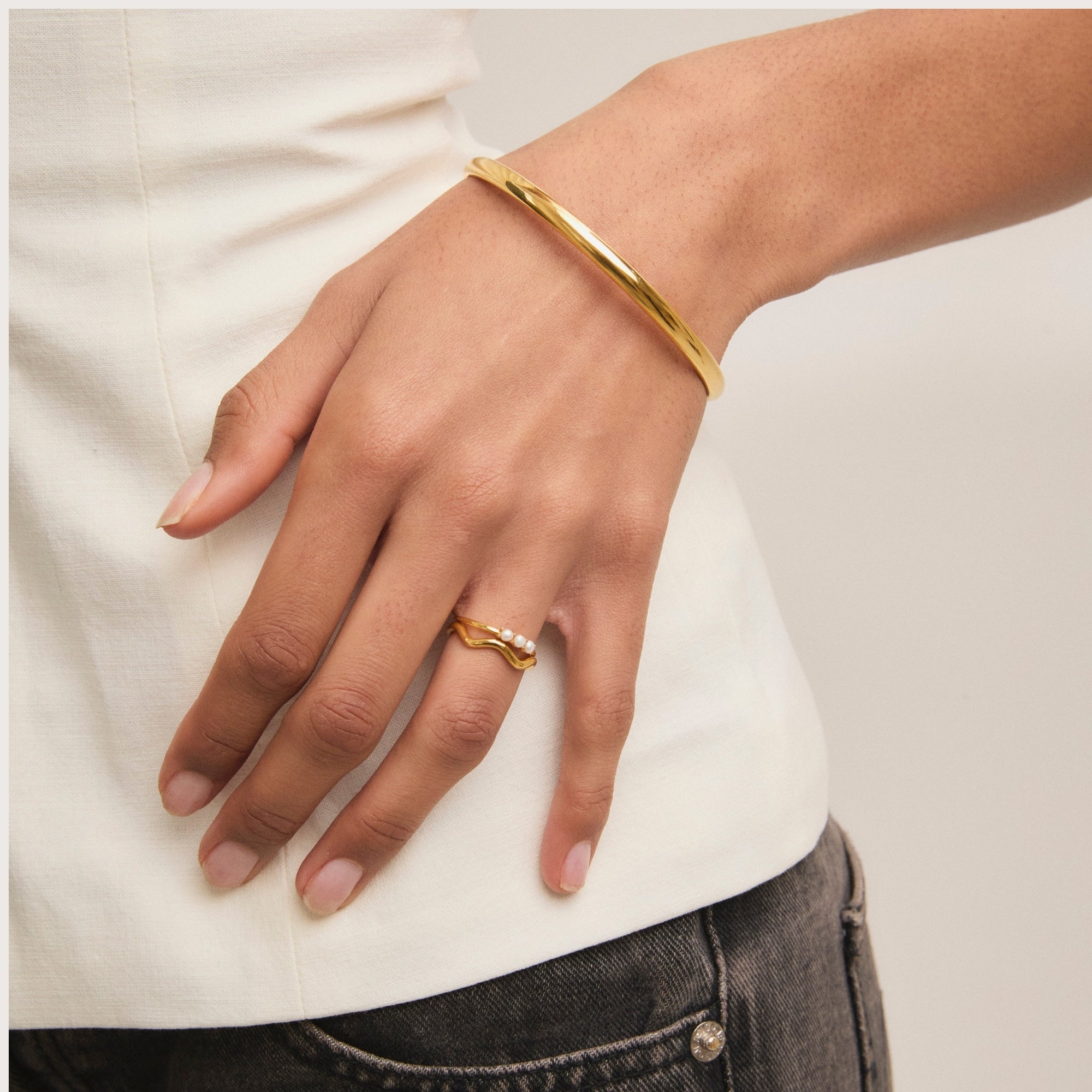 Gold Pearl Ring