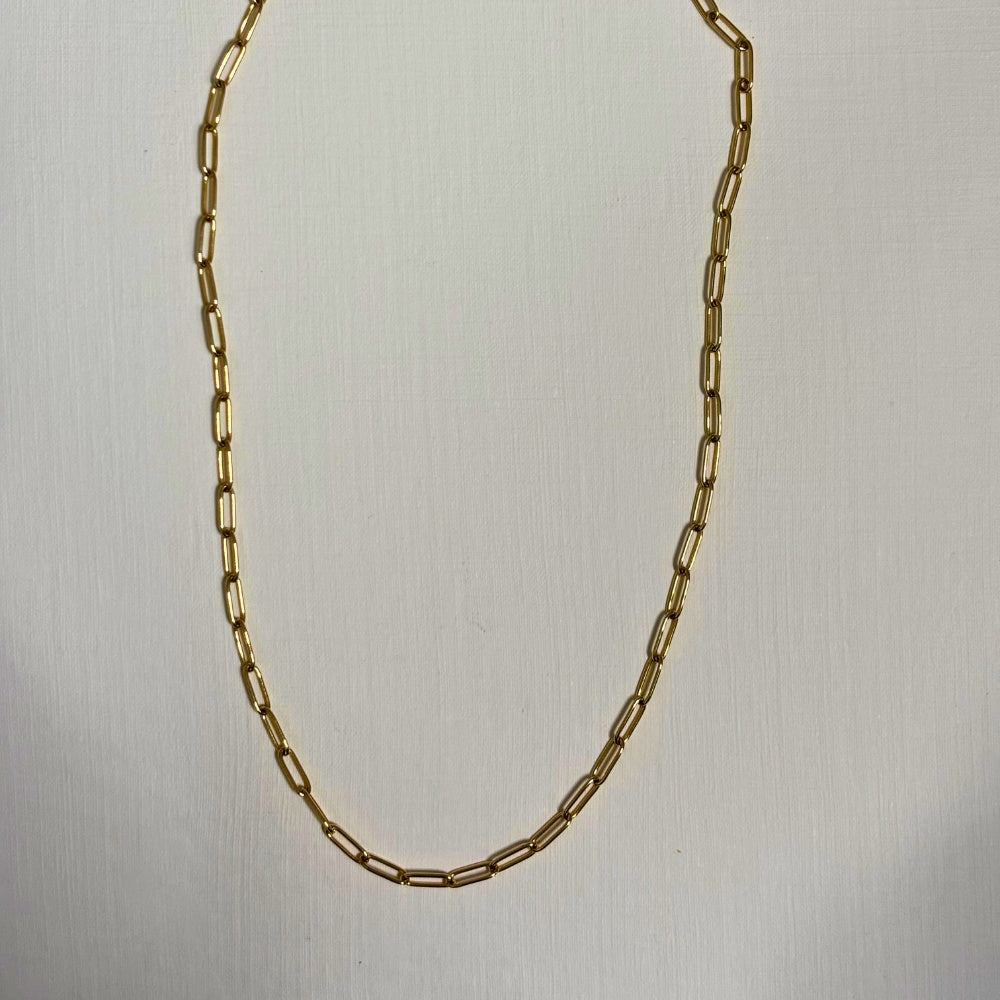 Sample Sale Gold Large Link Paperclip Necklace (Waterproof)