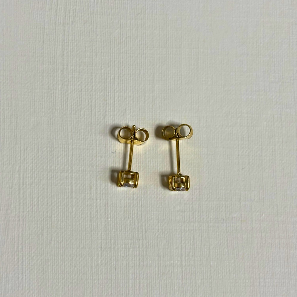 Sample Sale Gold Crystal Studs (Waterproof)