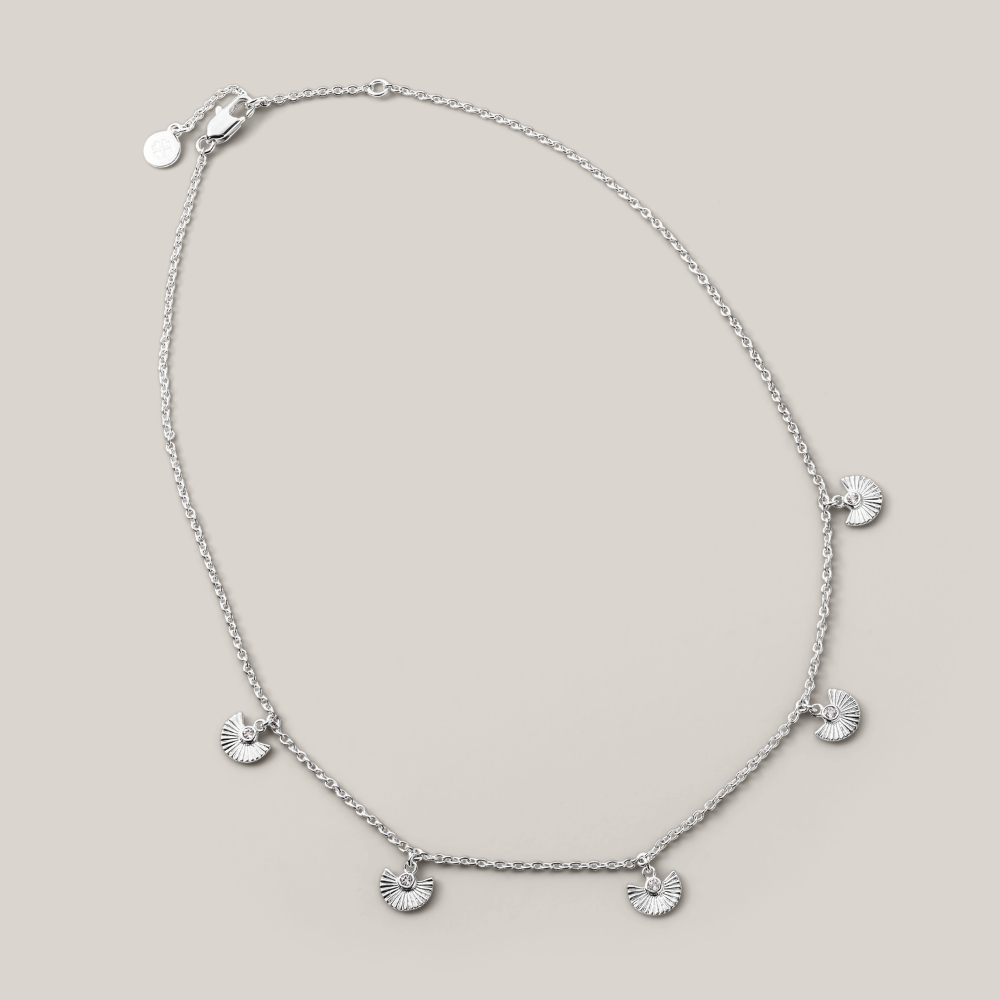 Silver Sundial Choker Necklace