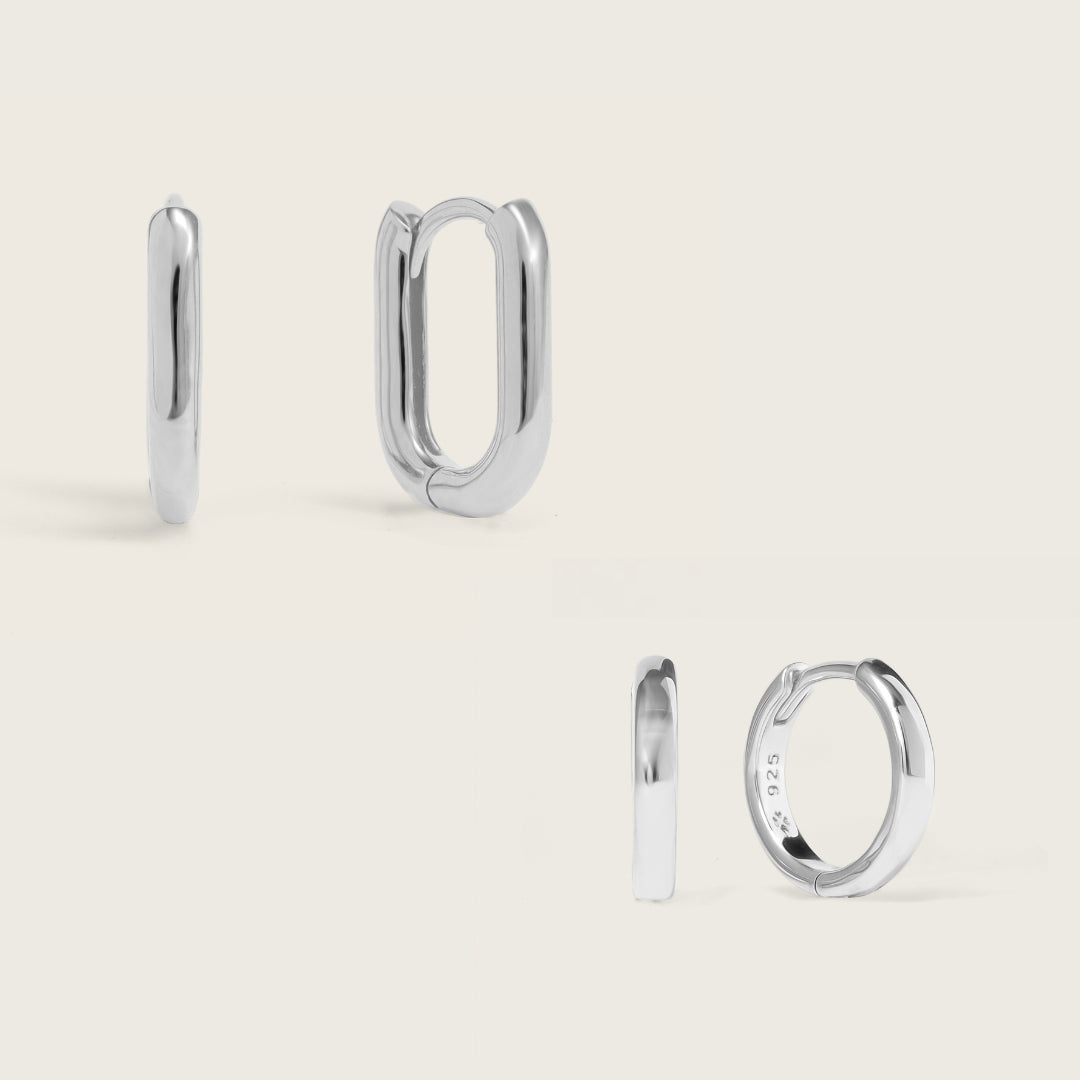 Silver Ovate Minimal Stacking Set