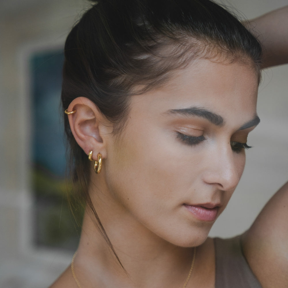 Gold Minimal Hoops