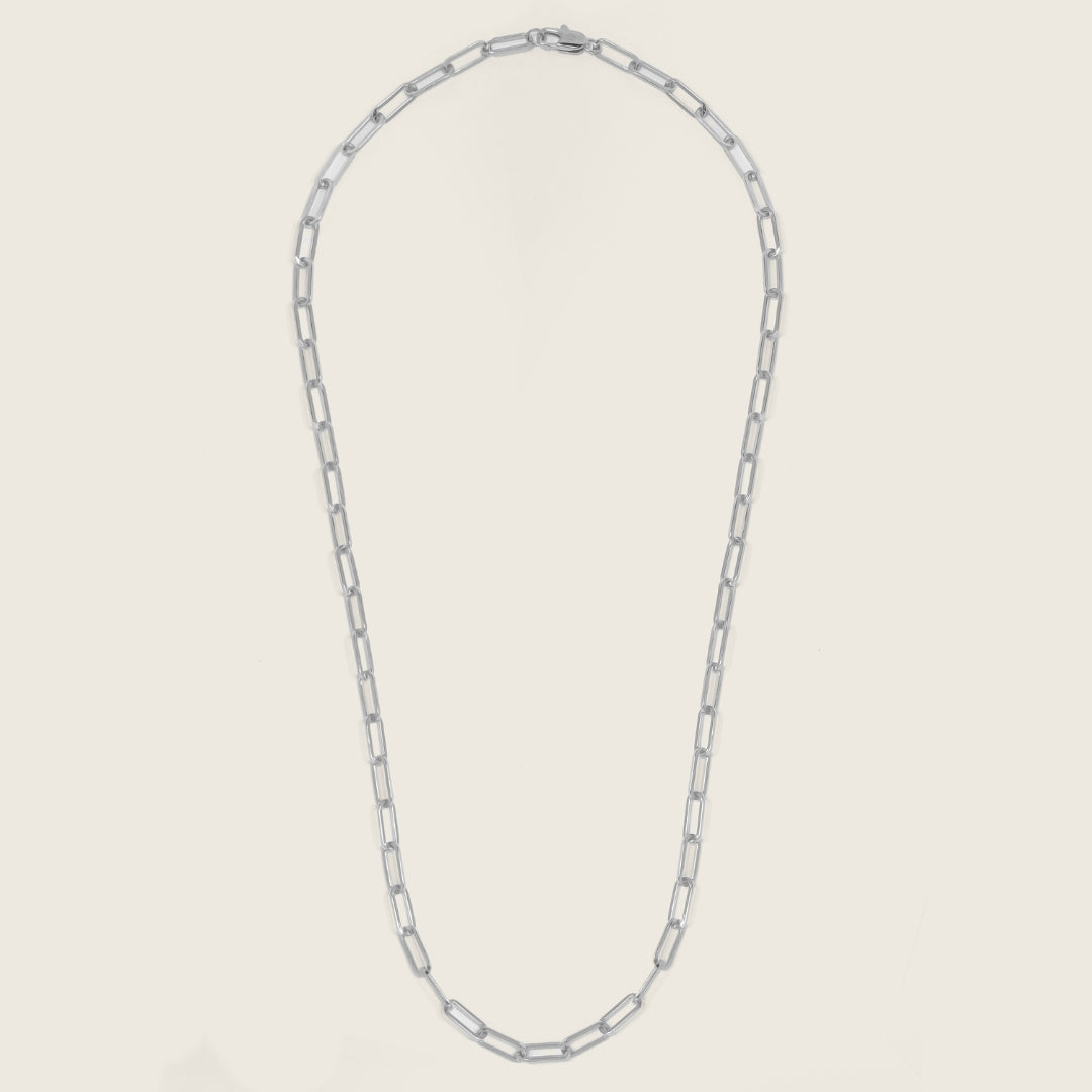 Silver Paperclip Chain Necklace