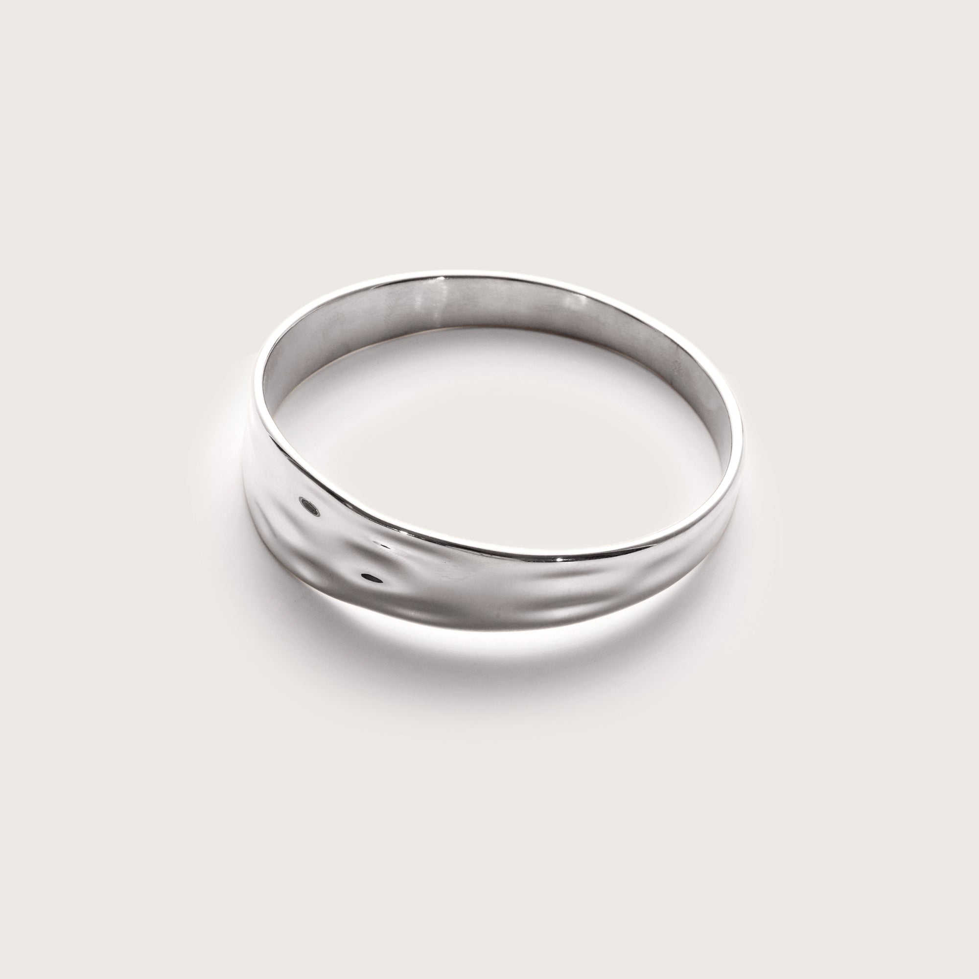 Silver Molten Statement Bangle