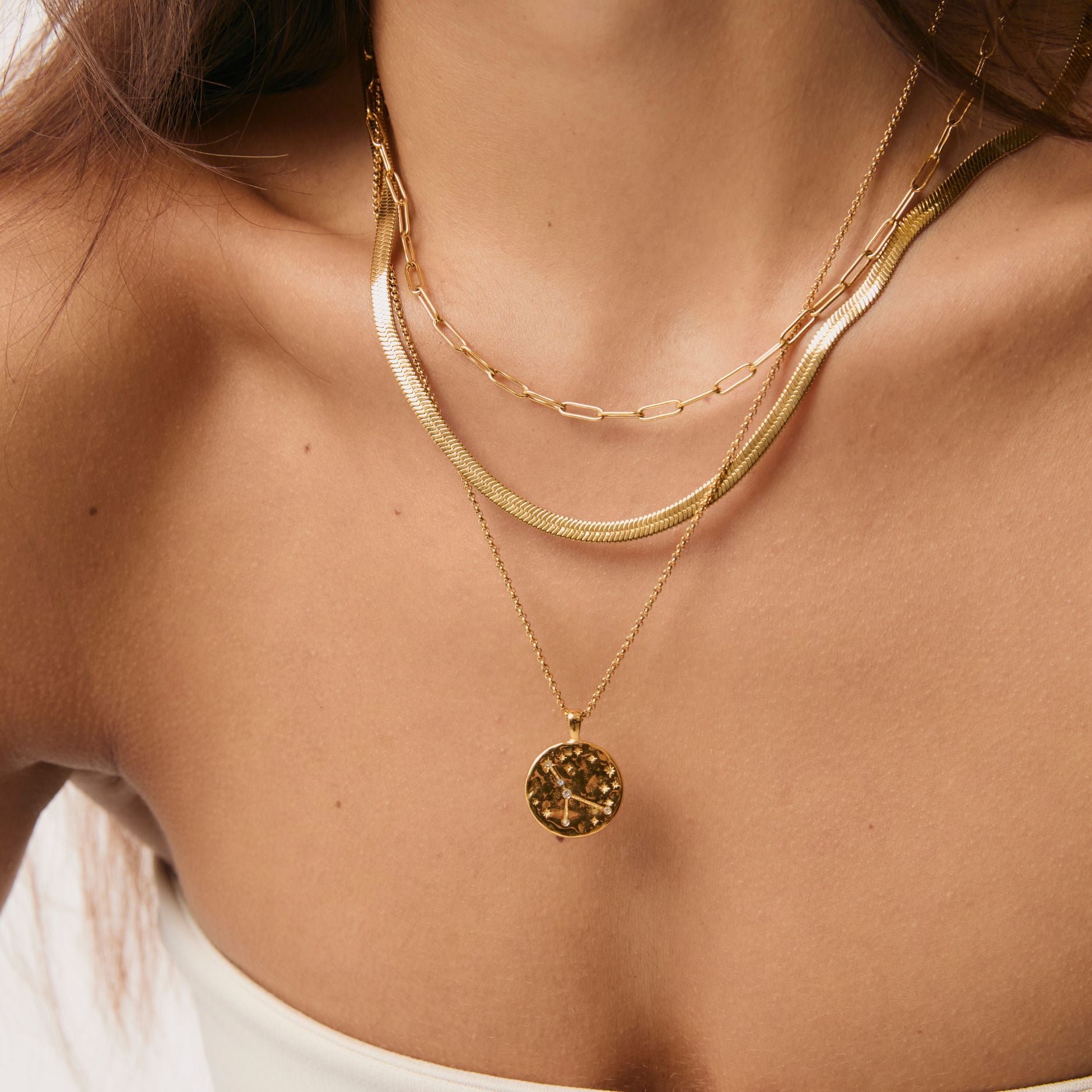 Gold Zodiac Pendant Necklace