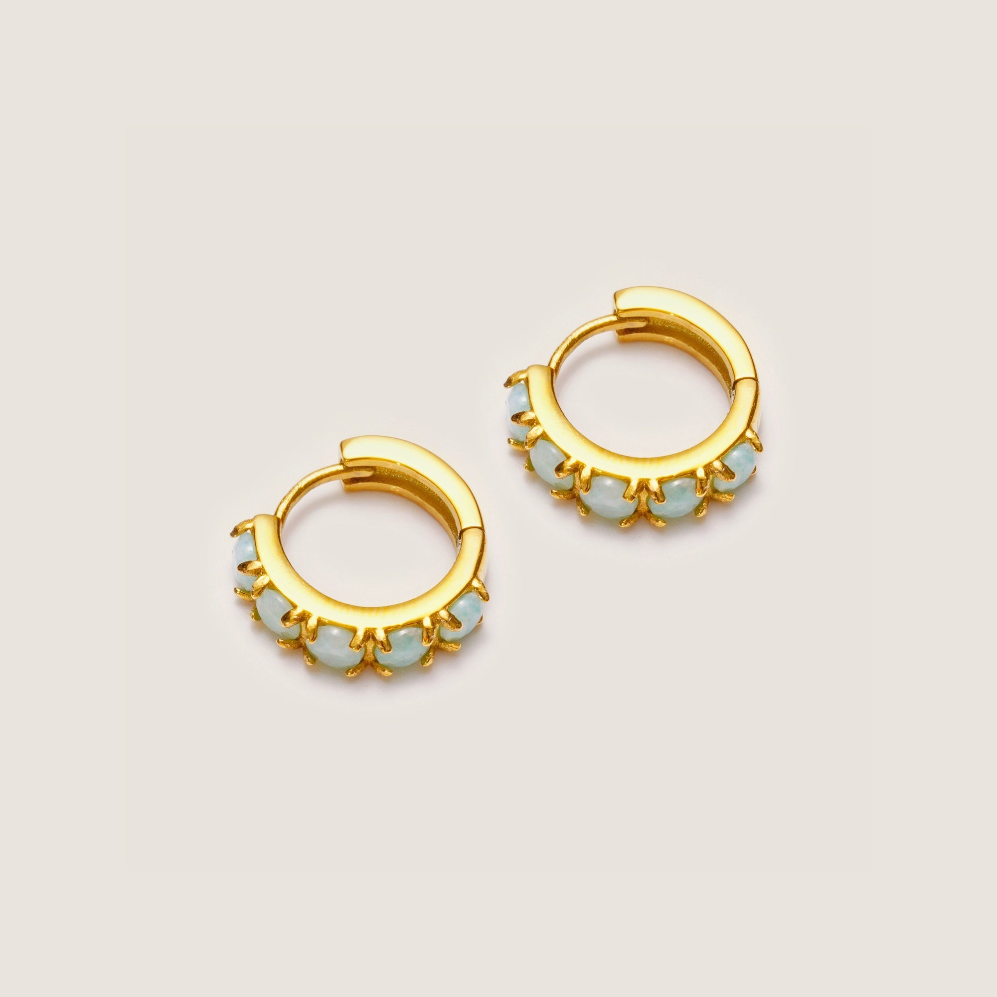 Gold Amazonite Huggies