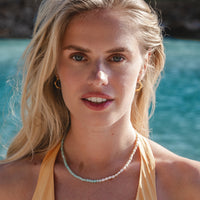 Gold Ona Amazonite Pearl Necklace