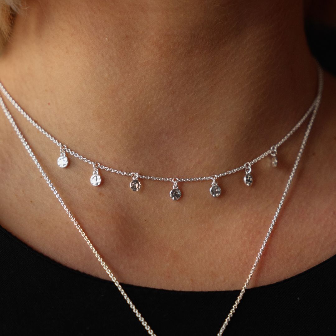 Silver Mystic Coin Choker Necklace